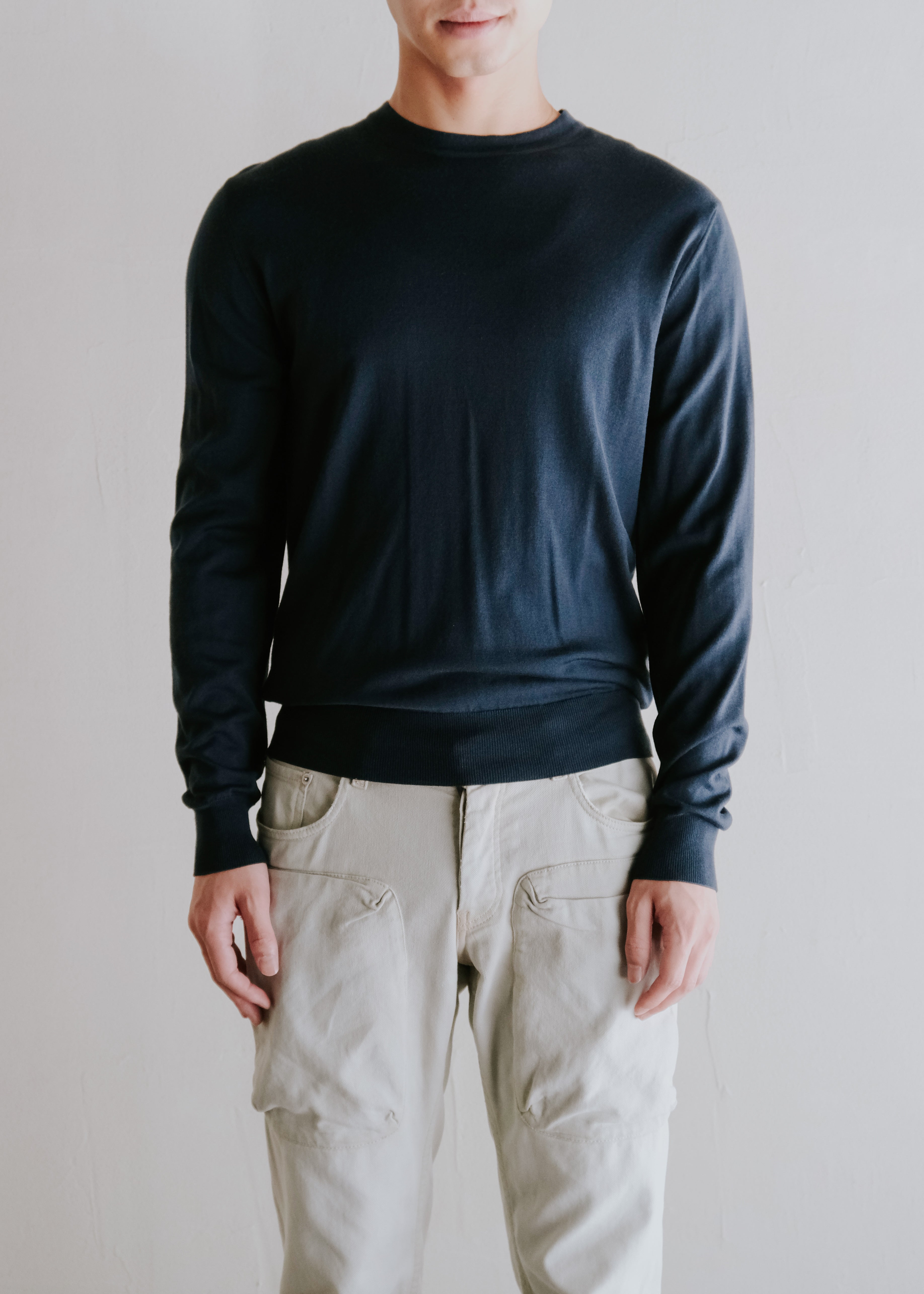 00-10's HERMÈS crew neck wool knit