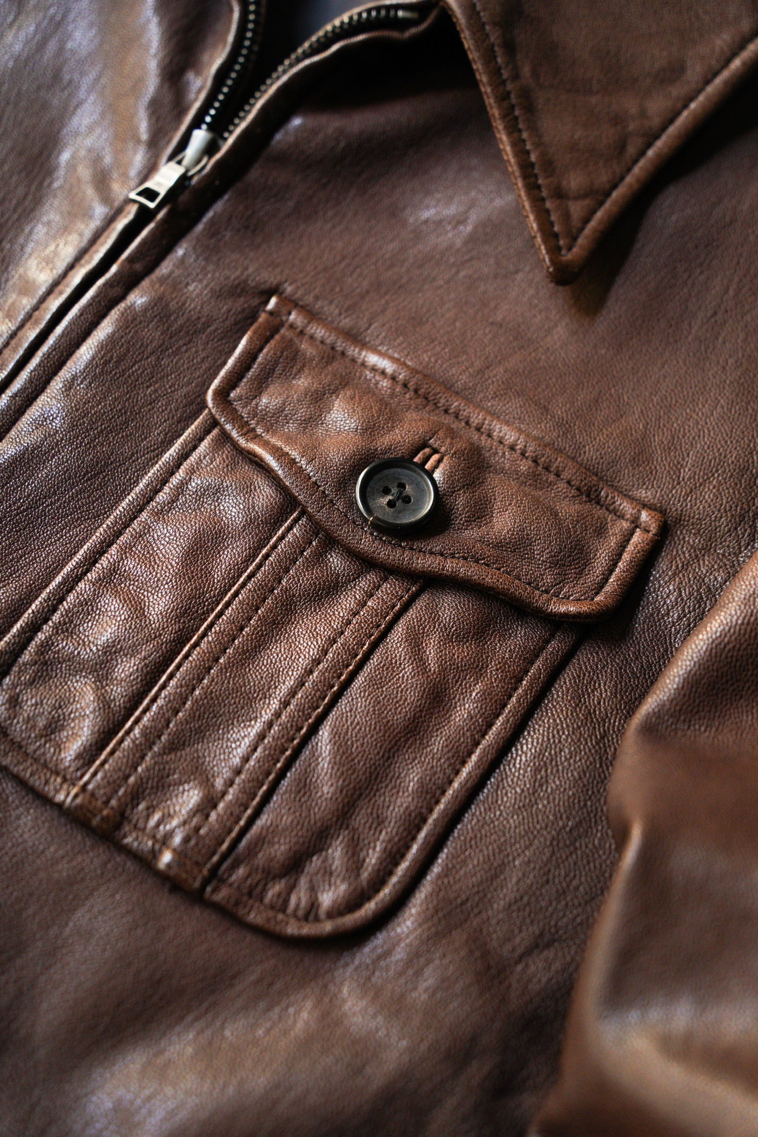 Paul Smith safari leather zip-up blouson