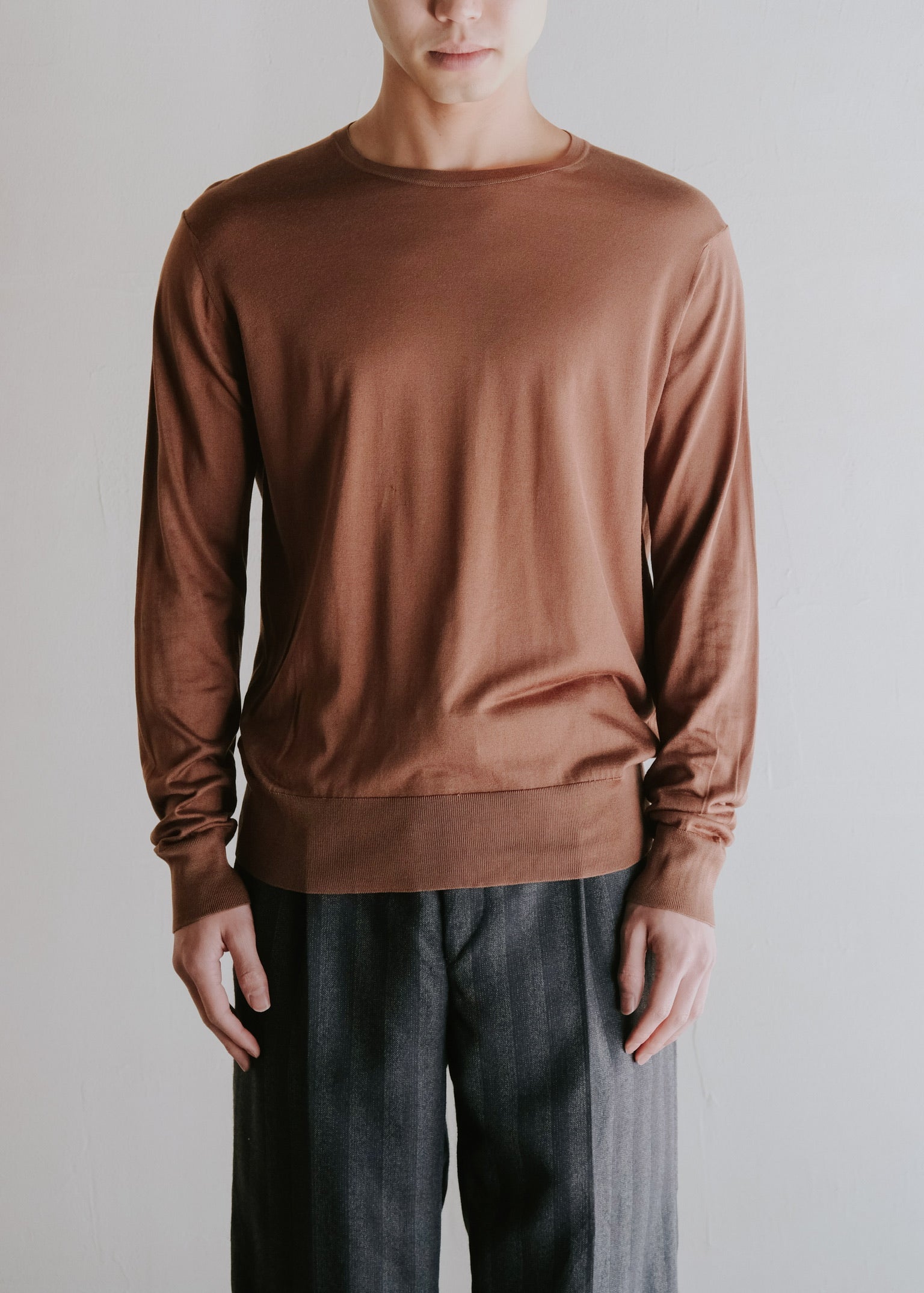 00-10's GUCCI wide ribbed silk cut-and-sew