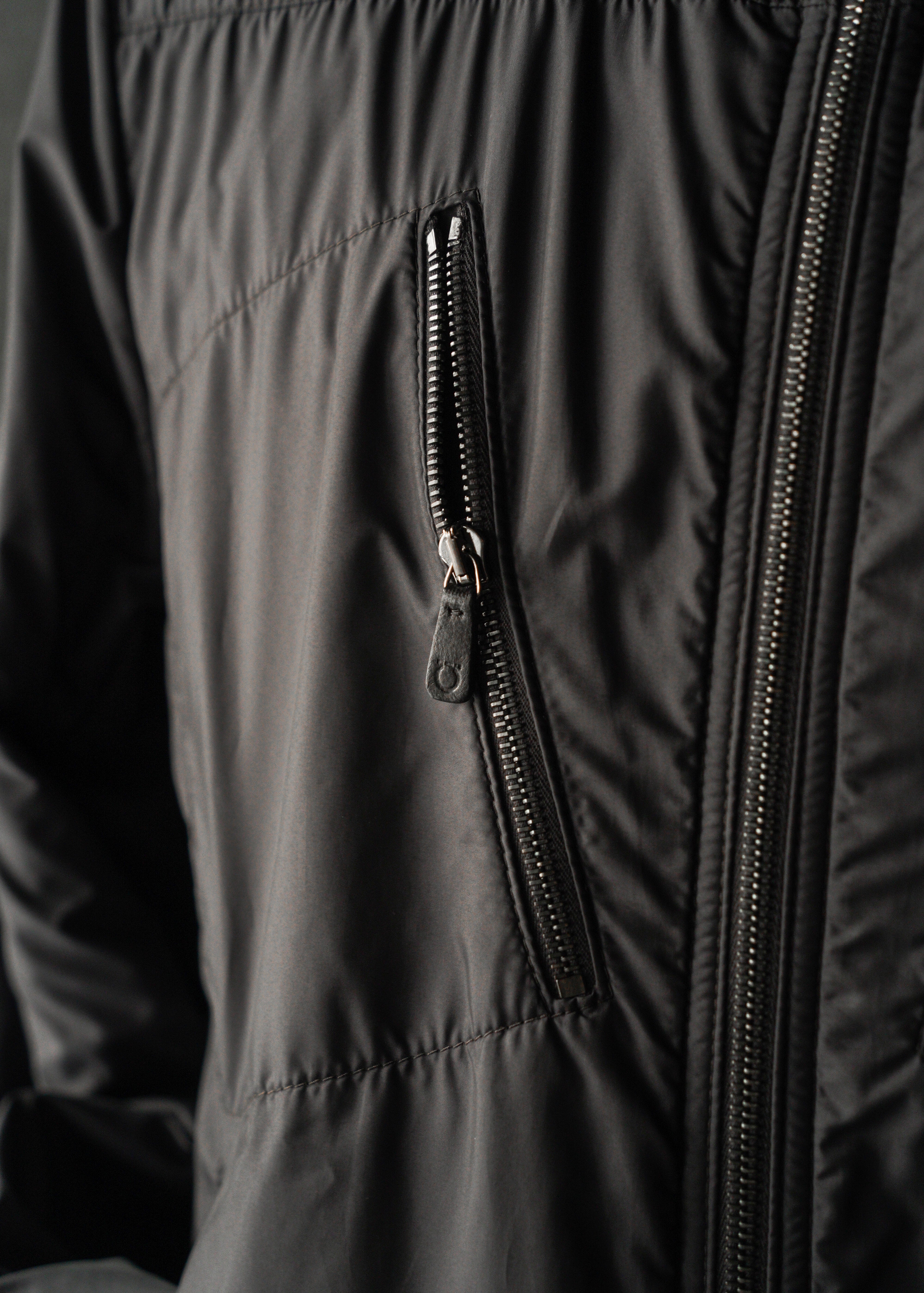 90’s Salvatore Ferragamo reversible single zip up leather jacket