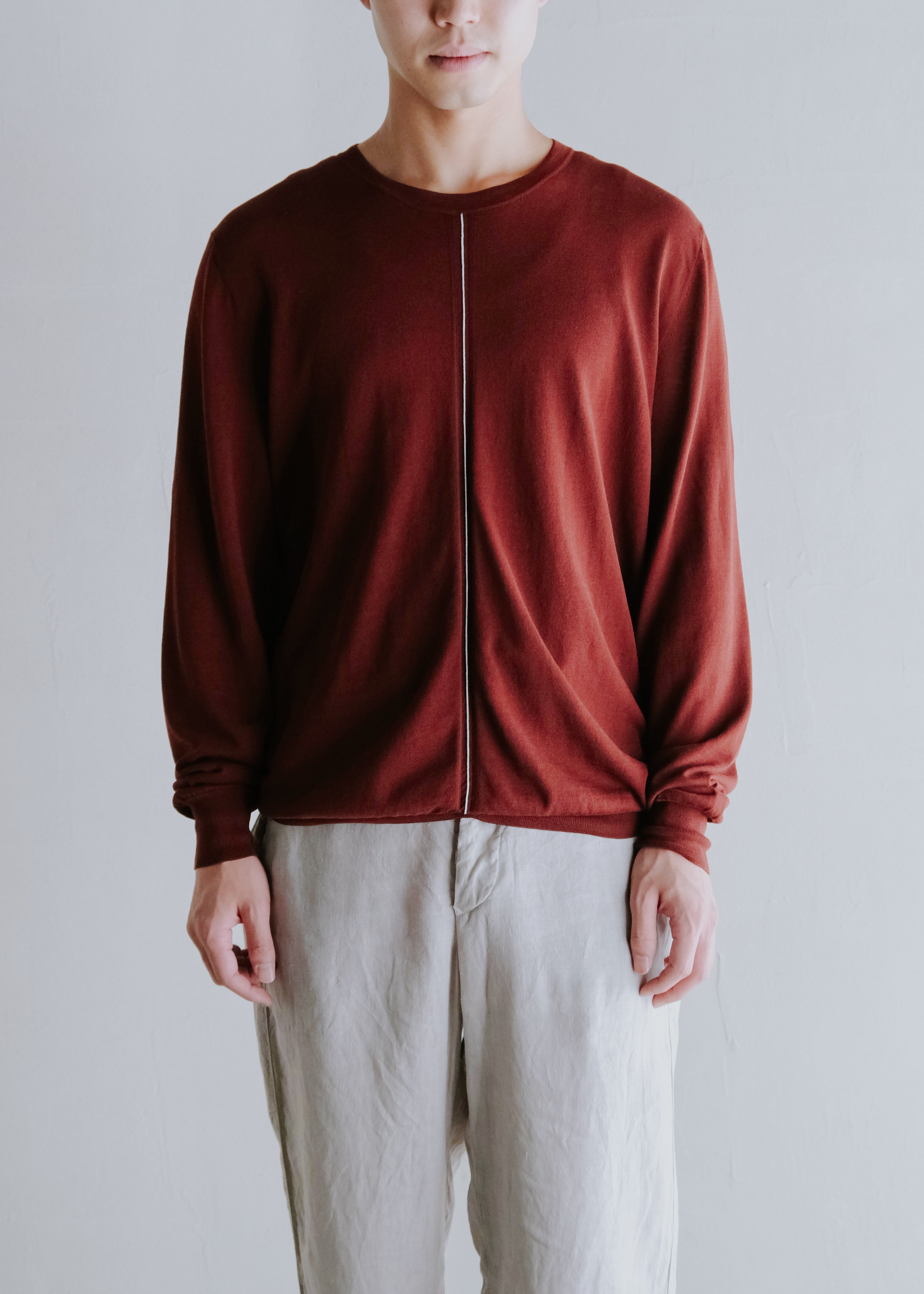 00-10's HERMÈS lightweight cotton center line knit
