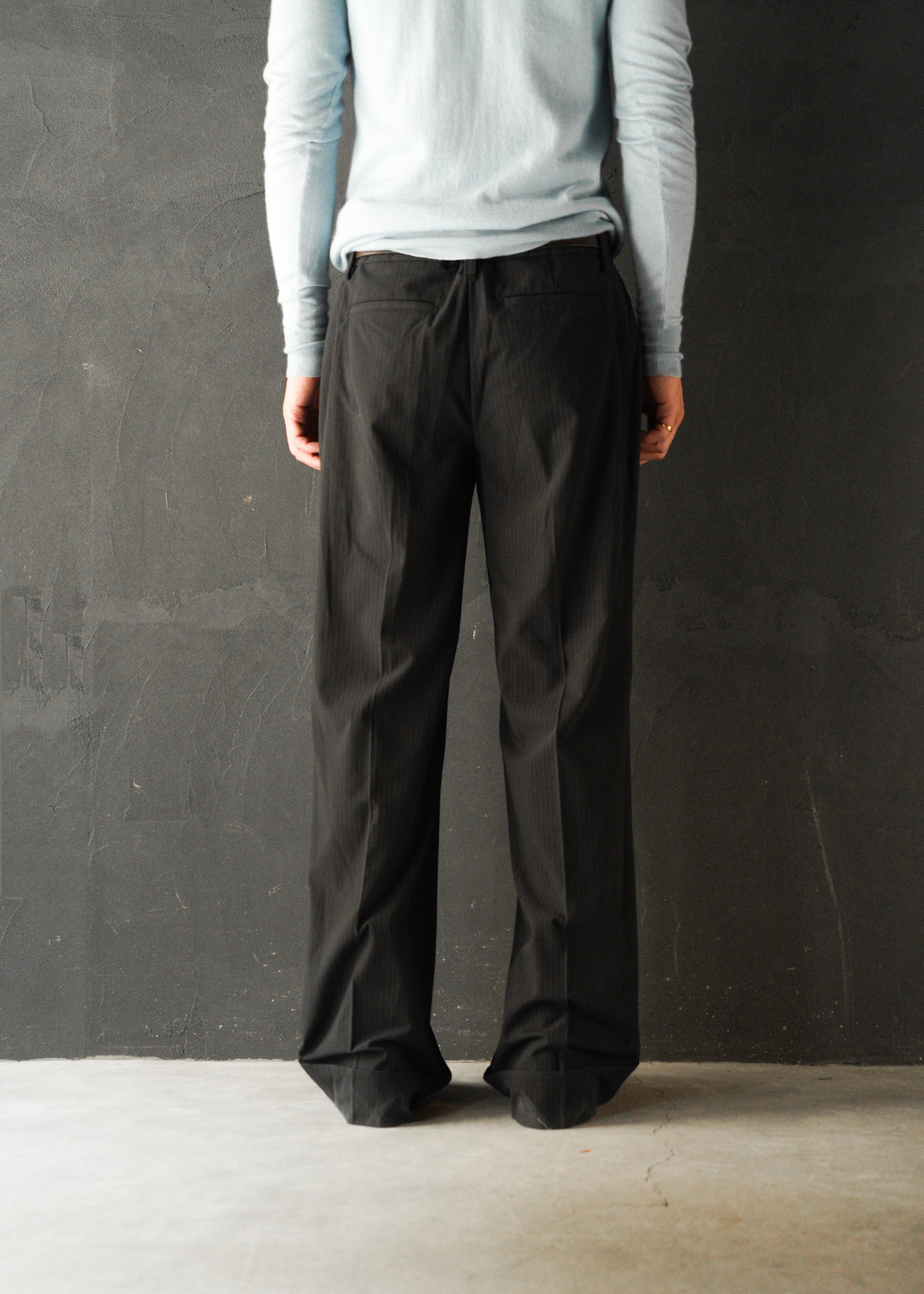 Wide straight stripe slacks