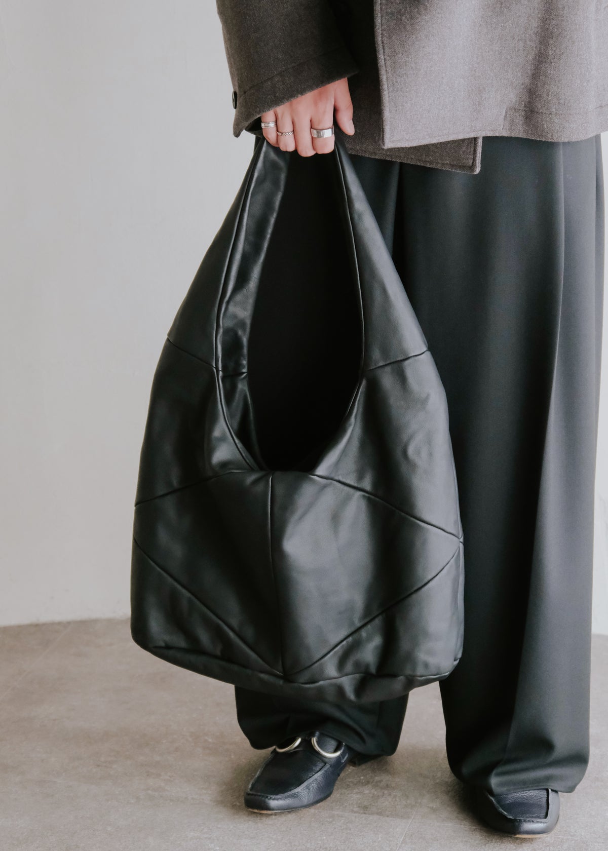 00's GIORGIO ARMANI leather panel hobo bag