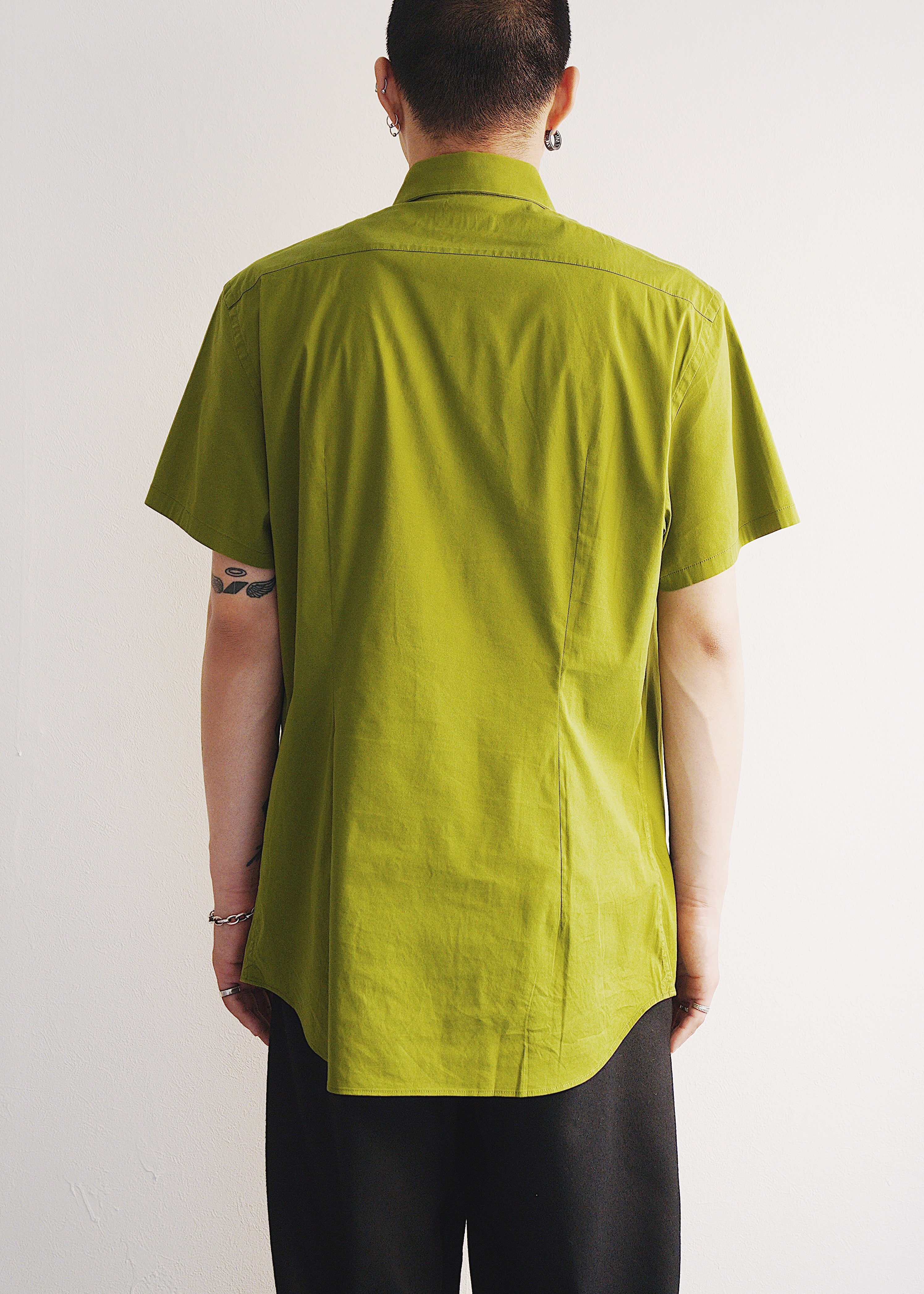 PRADA 08SS cotton regular collar short sleeve shirt