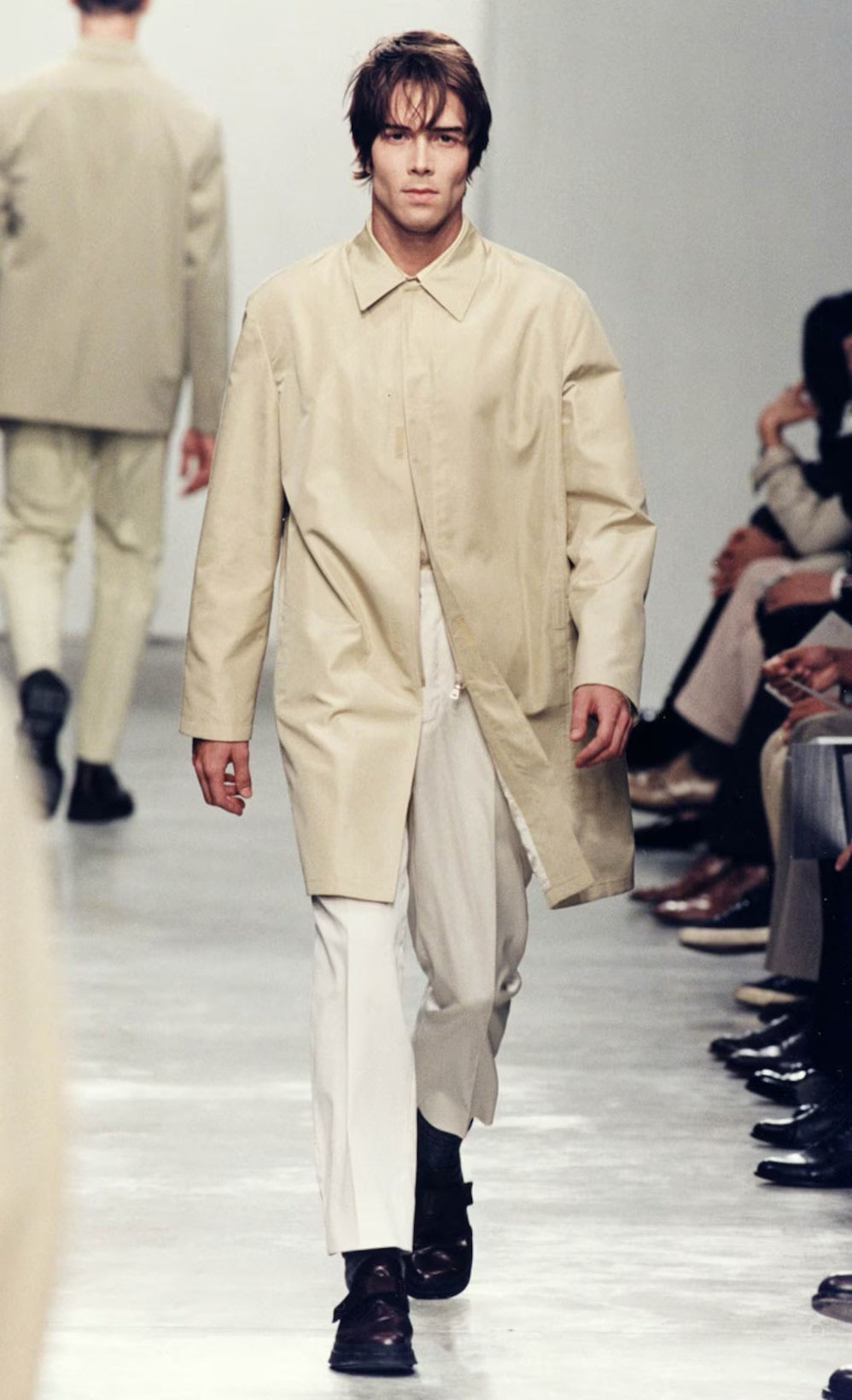 PRADA 98SS cotton-nylon gabardine mac coat