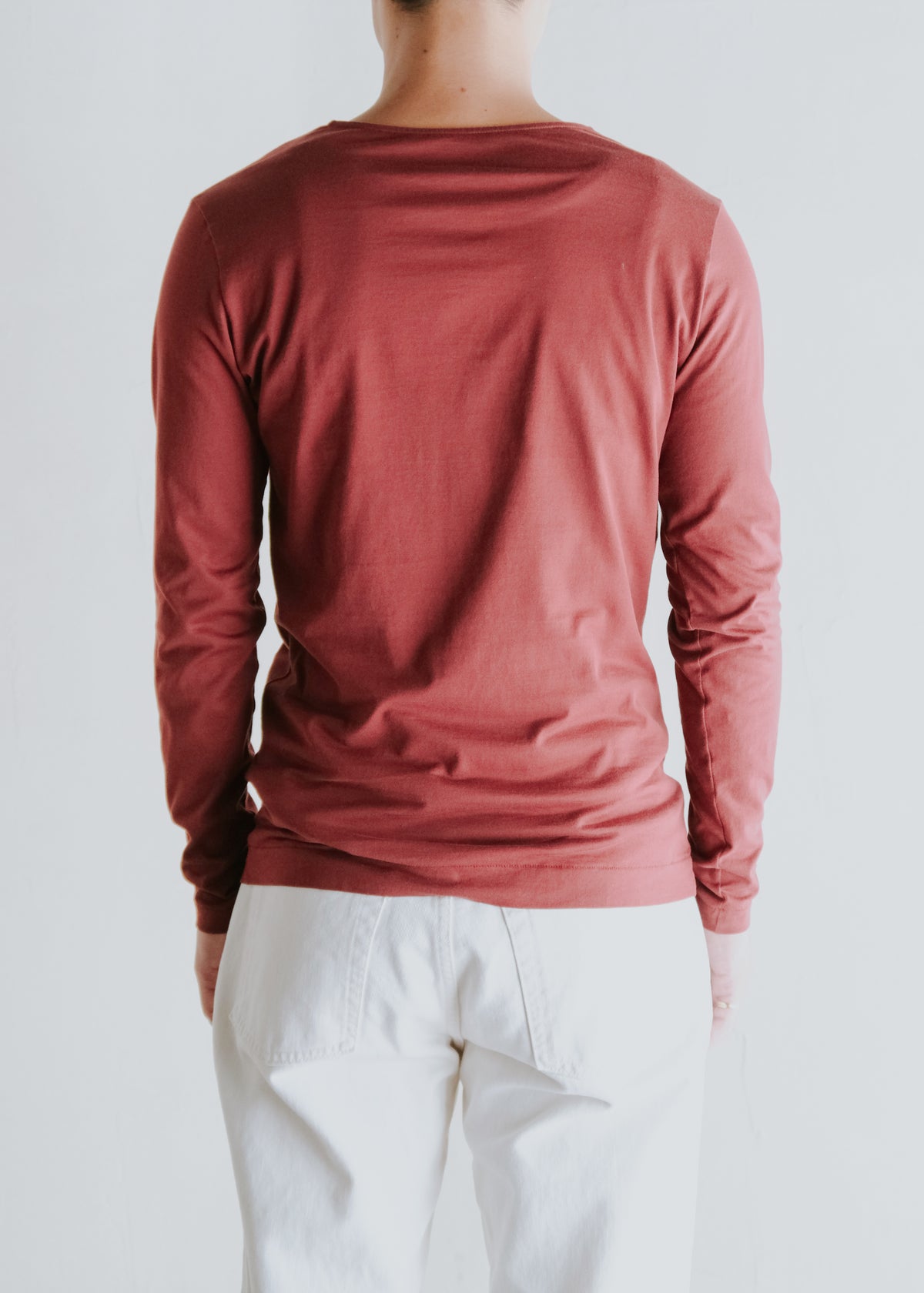 BOTTEGA VENETA 10SS deep V neck cotton long sleeves top