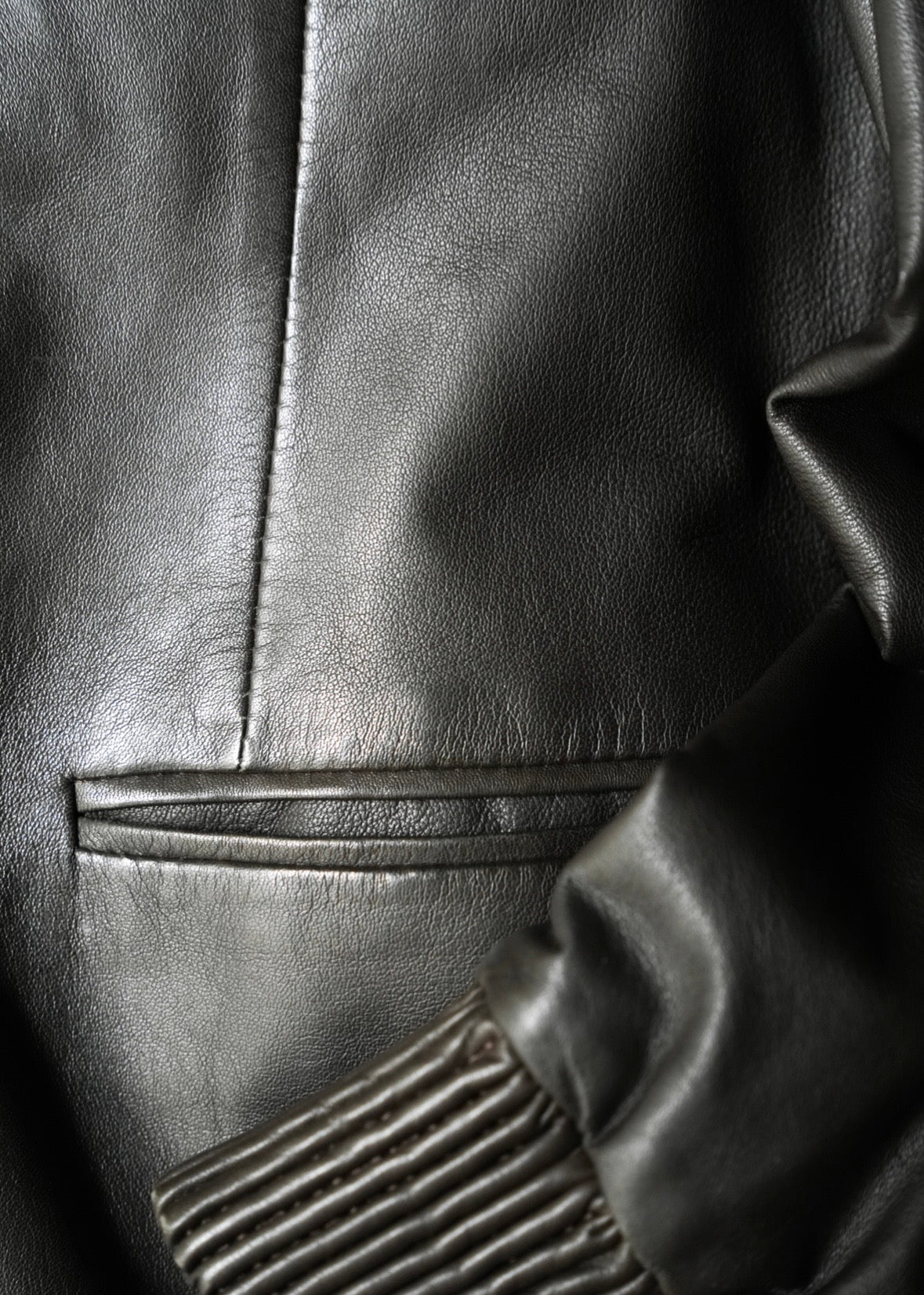 Paul Smith 2010AW stand collar zip up lamb leather jacket