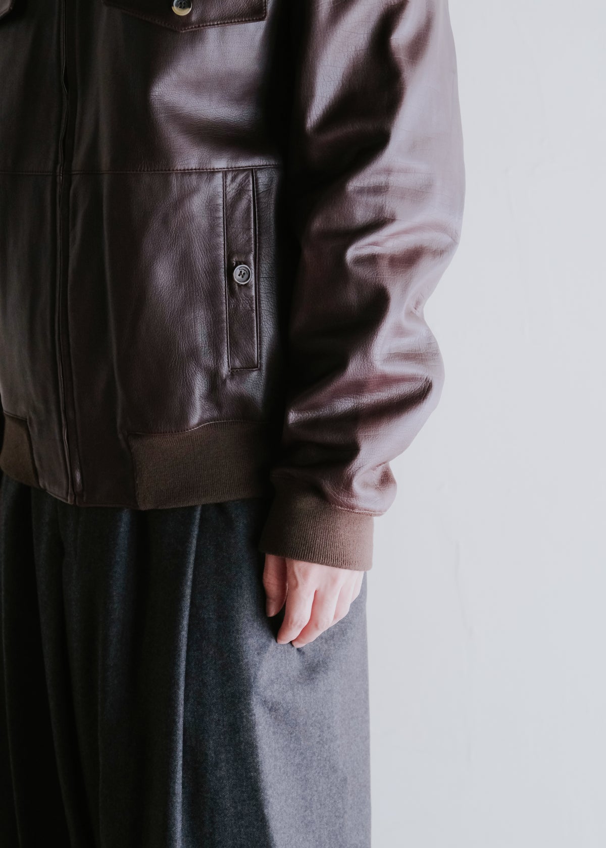90-00's Salvatore Ferragamo 4 pockets zip up leather blouson