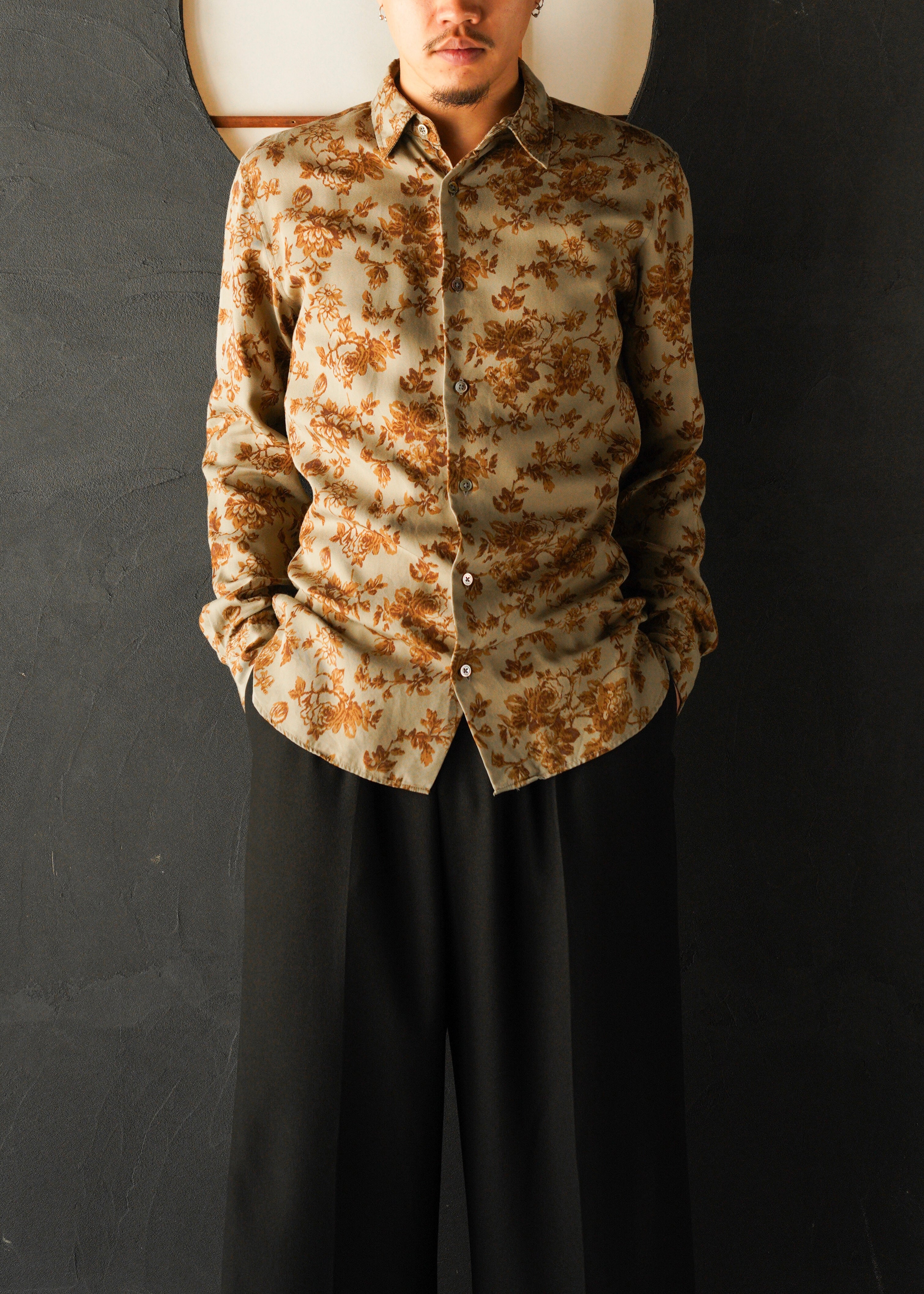 90-00’s So by alxander van slobe flower pattern shirt
