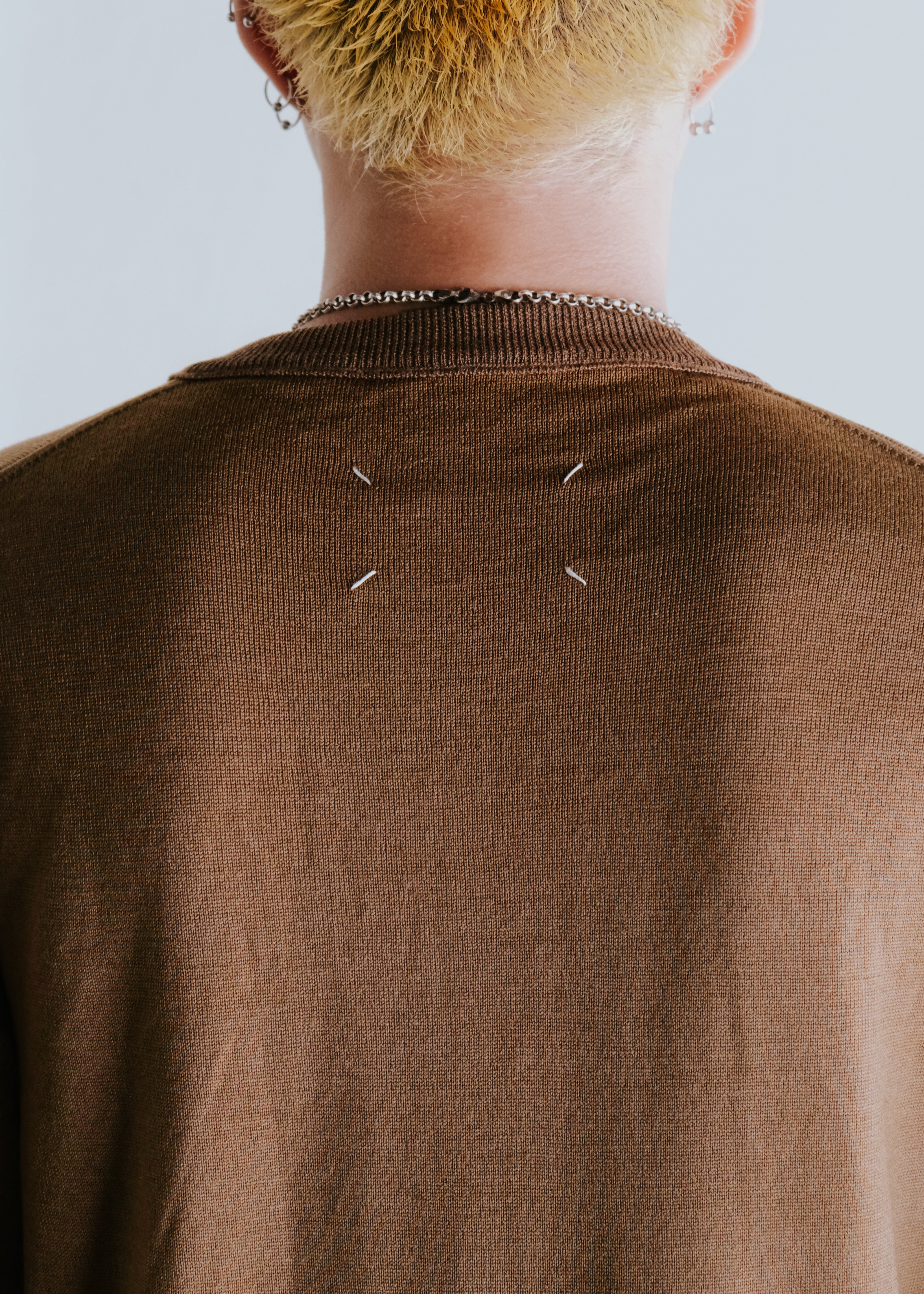 Martin Margiela 06AW tri-color v neck knit