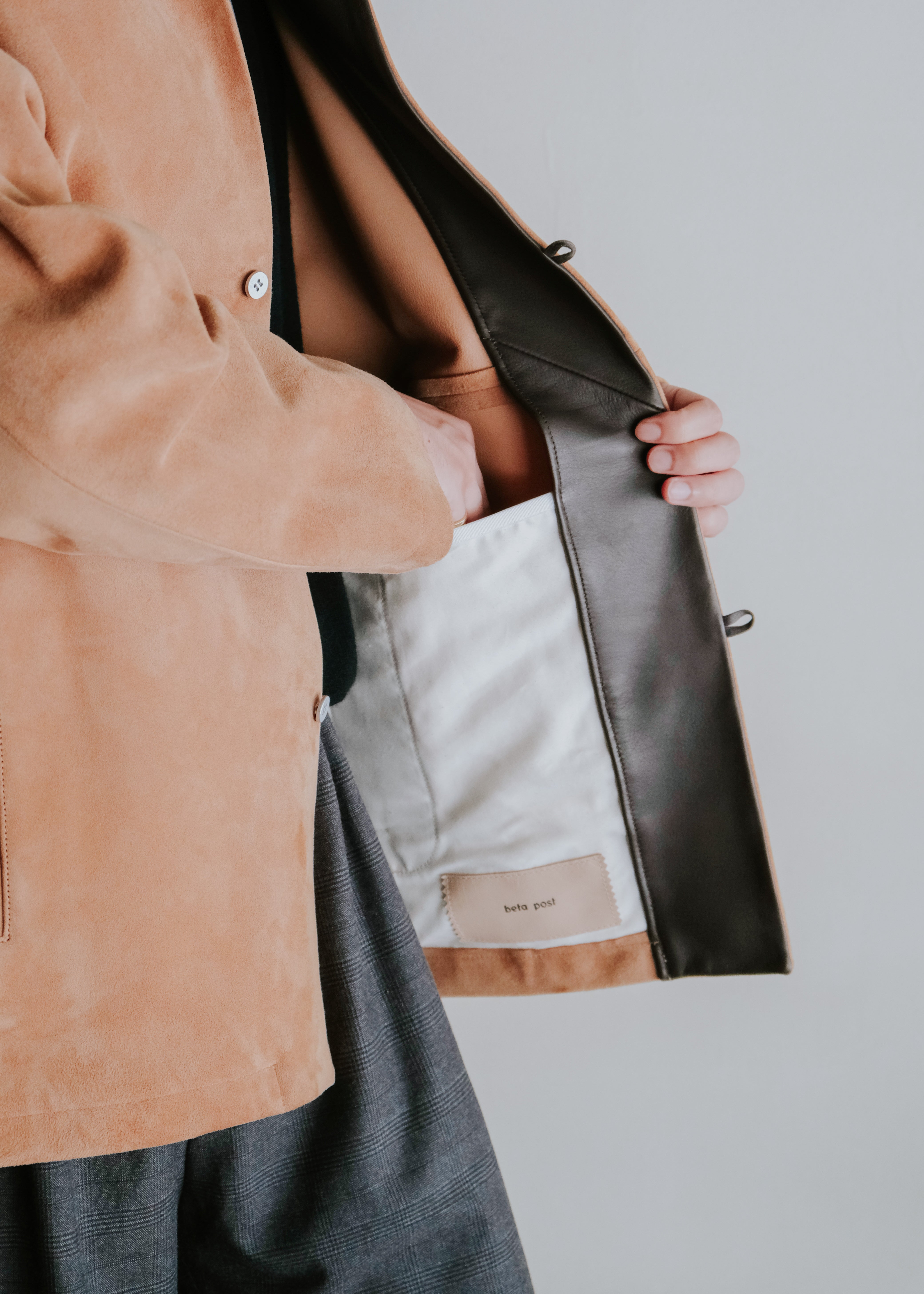 beta post ベータポスト 26AW ゴート スウェードレザー Suede Leather relax ジャケット Camel メンズ