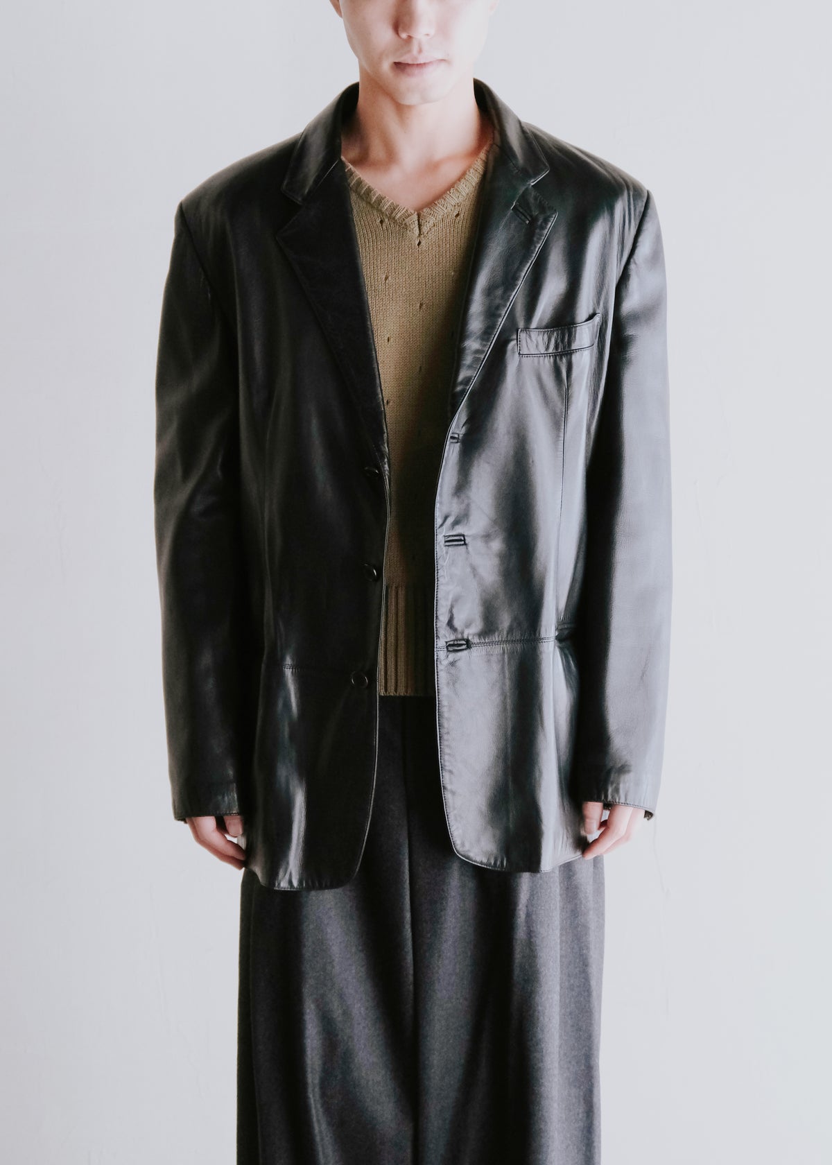 90-00's RUFFO genuine leather 3B tailored jacket