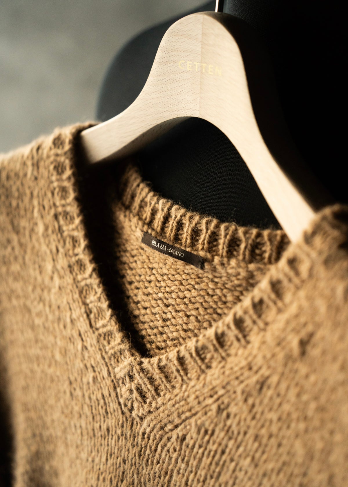 PRADA 2015SS contrast trim v-neck knit