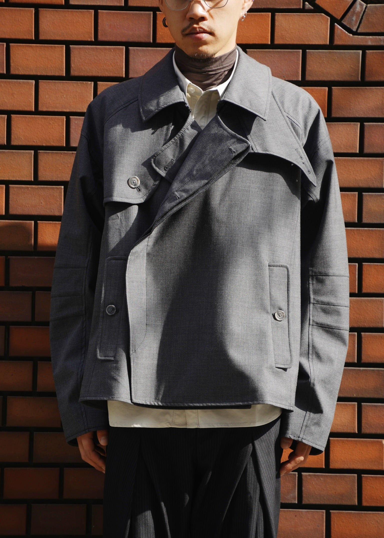 D.Nart.Ampta 25AW round cut short trench coat