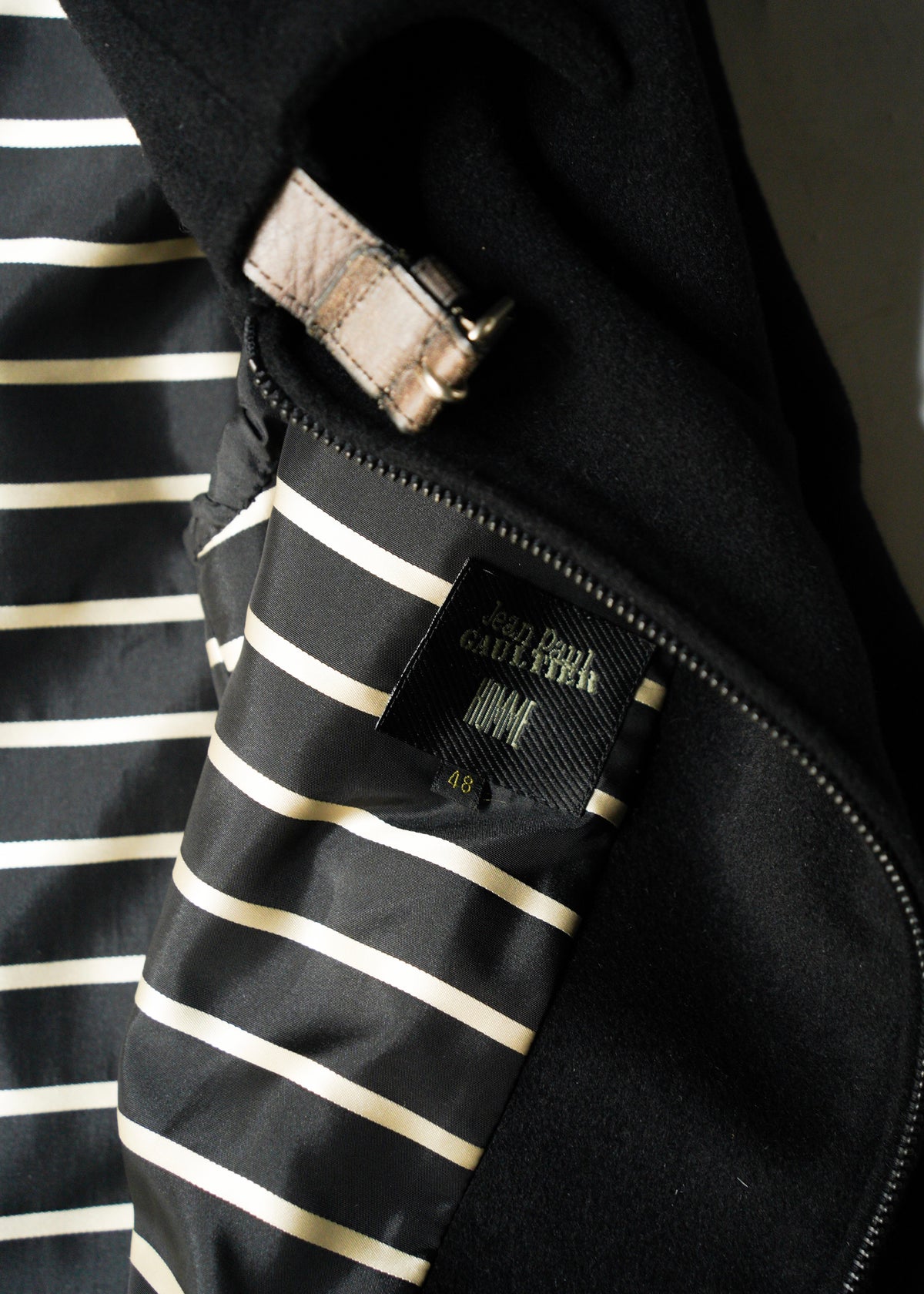 Jean Paul Gaultier HOMME belted neck double zip angora blend wool maxi-length coat
