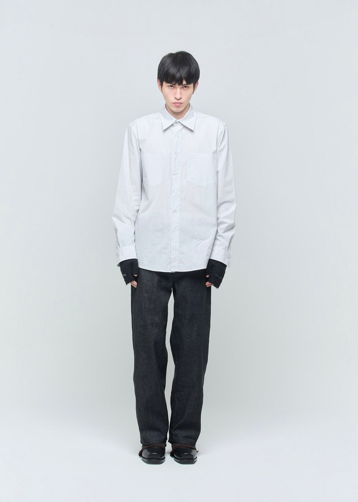 SHOOP 26AW LUCAS 2 POCKET SHIRT / White Stripes