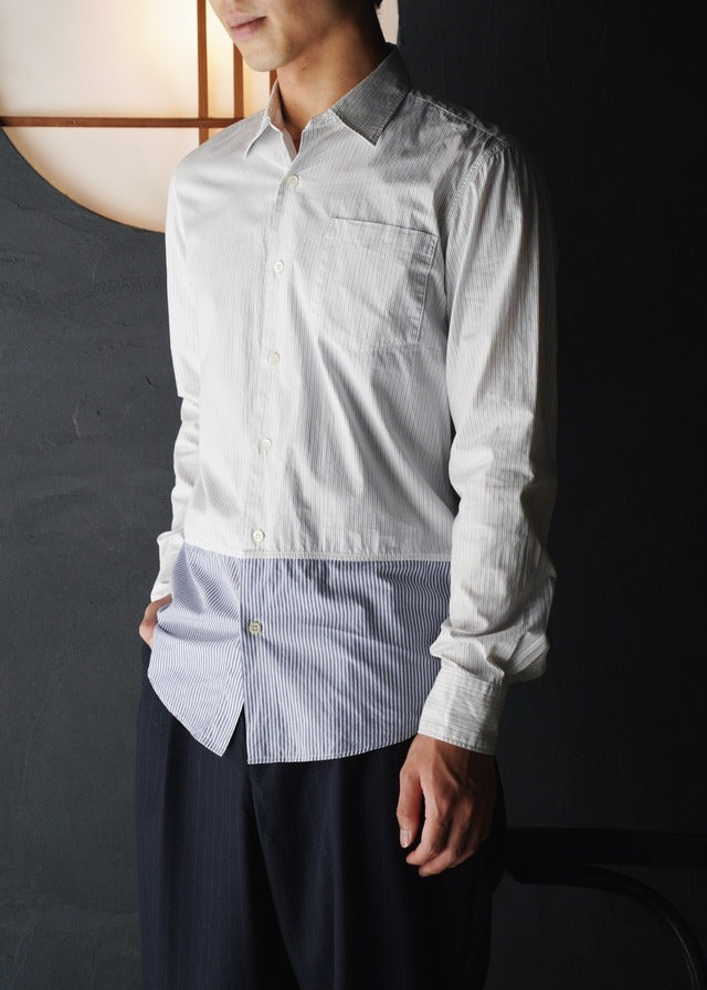 00's DRIES VAN NOTEN switching stripe shirt