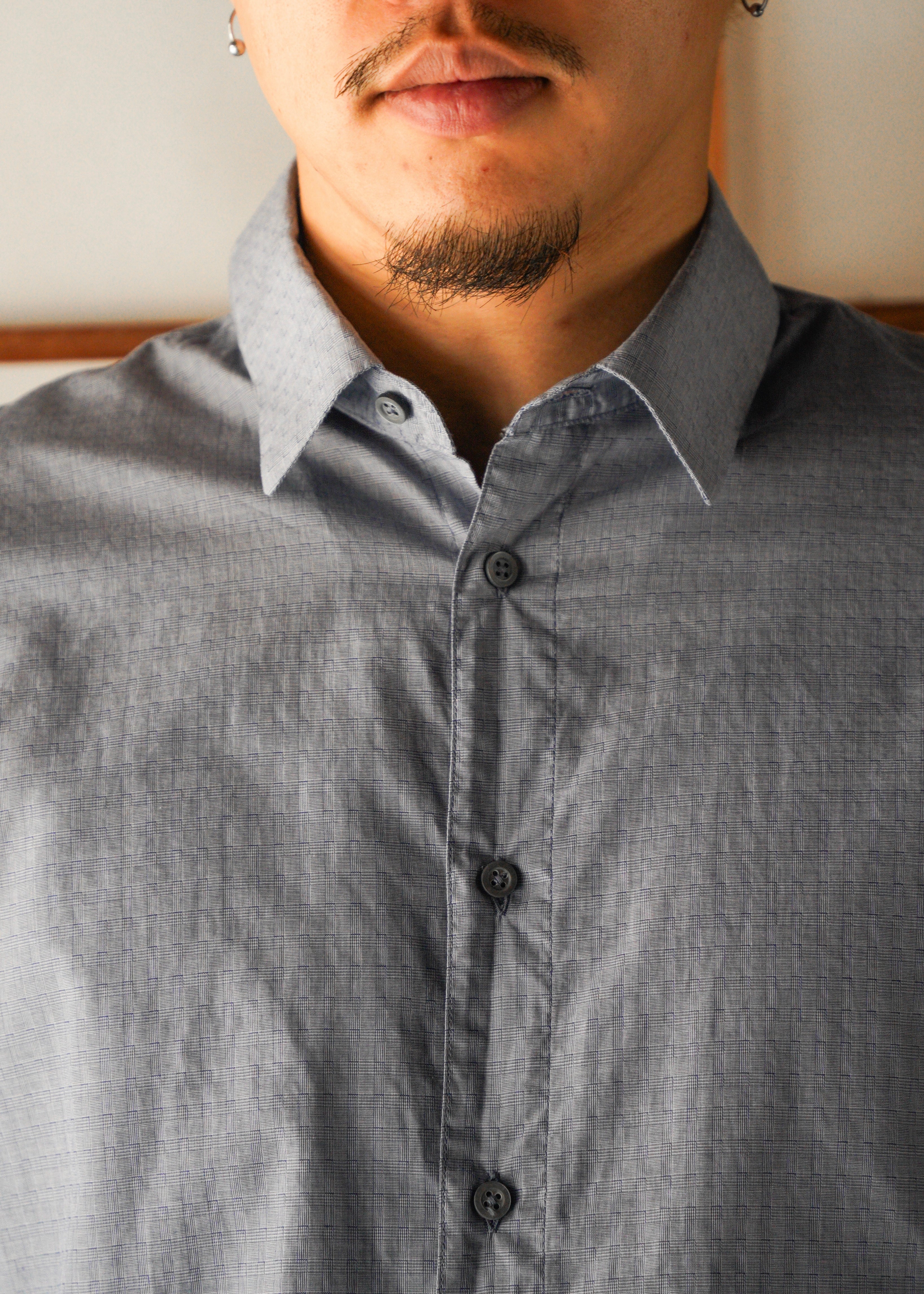 JIL SANDER 2013AW glen check regular collar cotton shirt