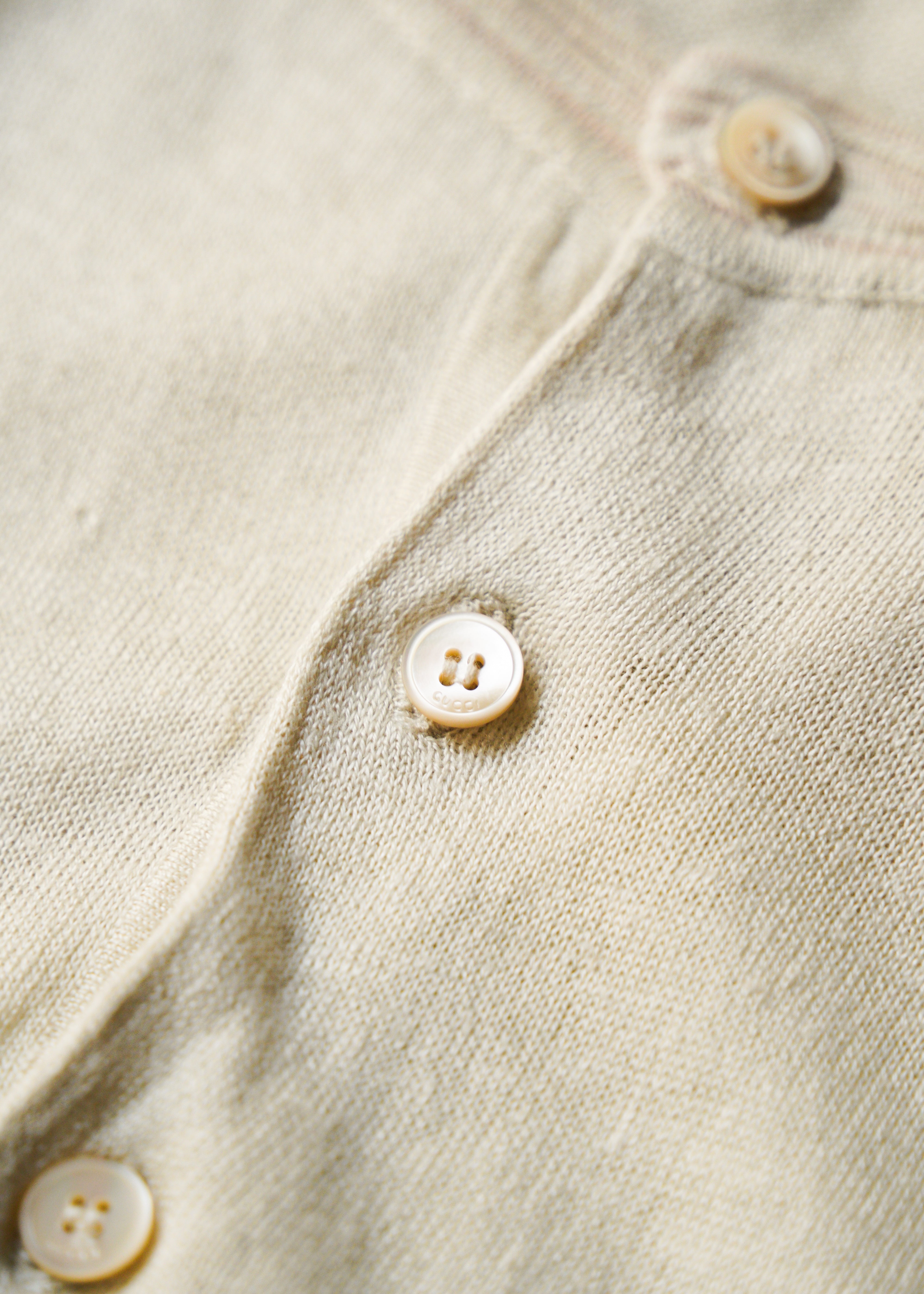00's GUCCI linen silk henry neck short sleeve knit