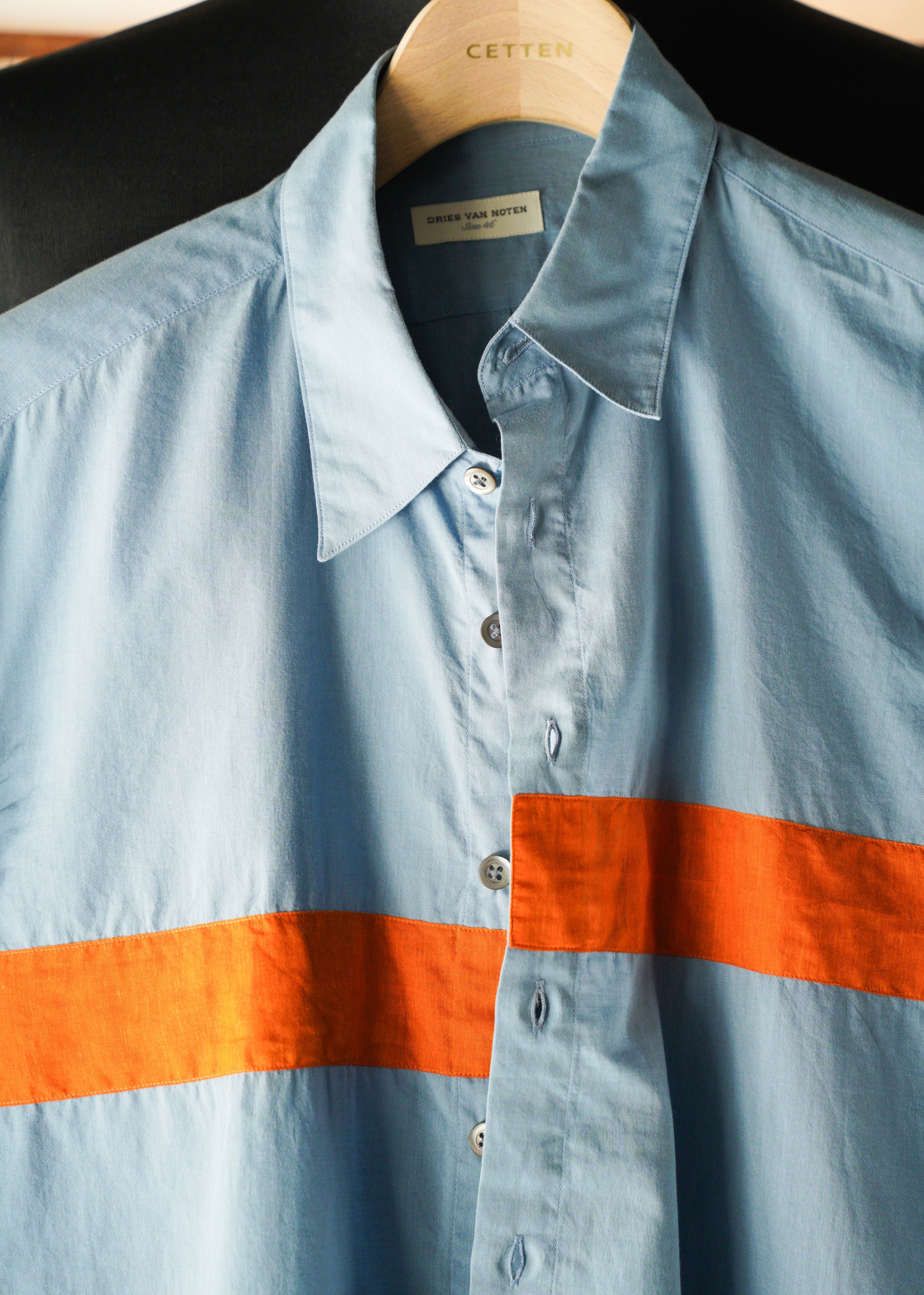 DRIES VAN NOTEN 13SS line color cotton shirt