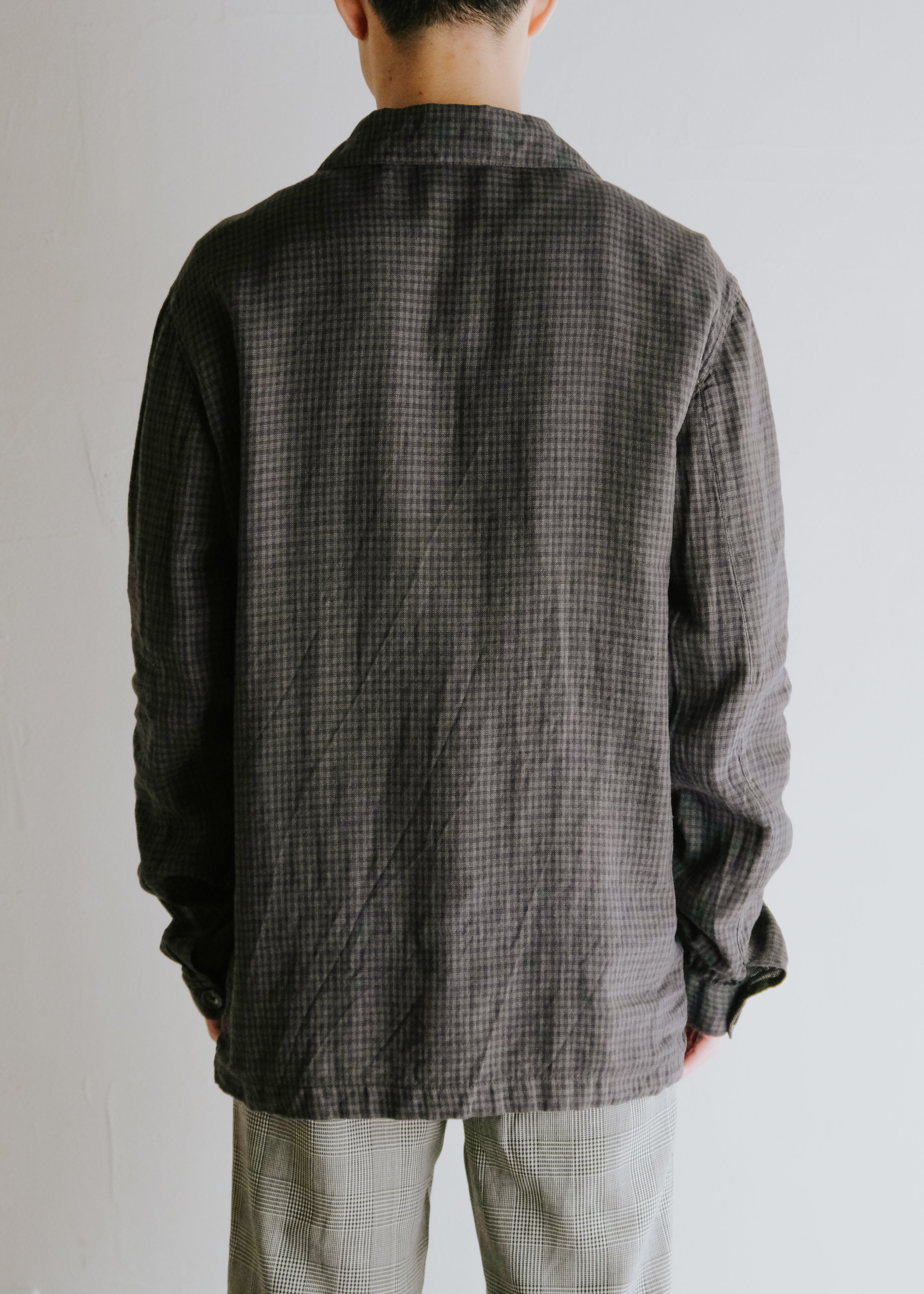 MARCEL LASSANCE PARIS checkers cotton shirt jacket