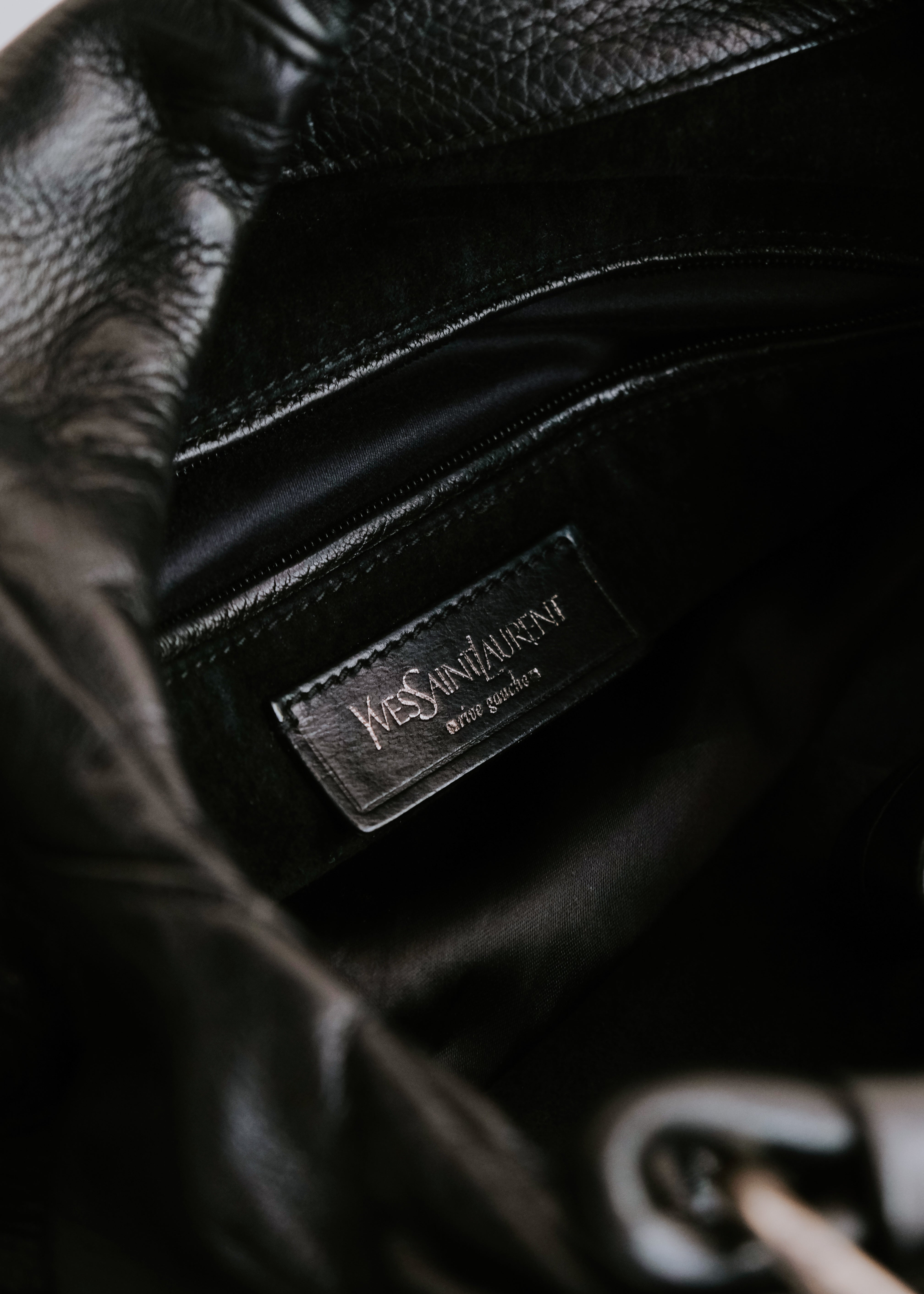 00's Yves Saint Laurent rive gauche hobo leather one shoulder bag