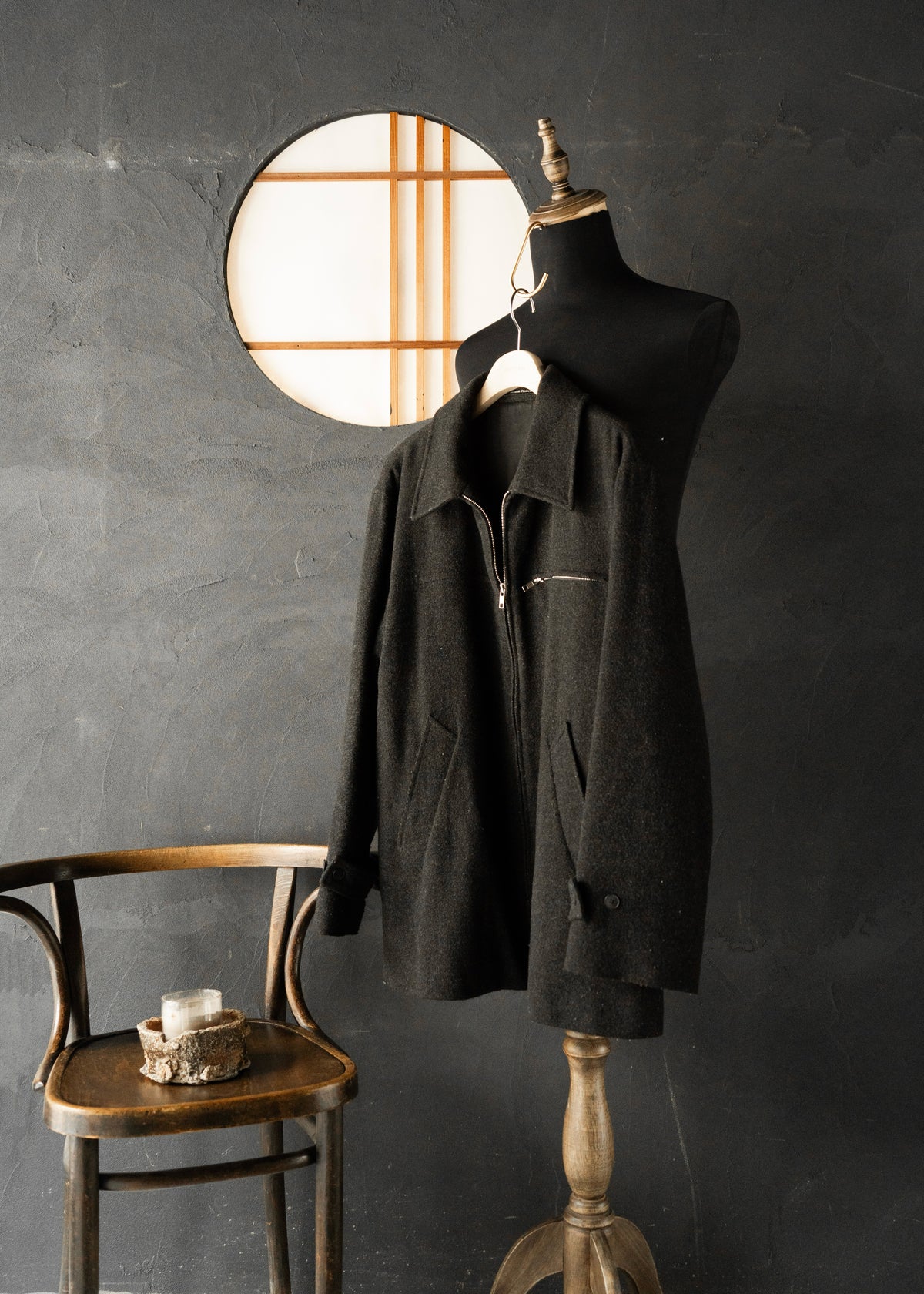 90's agnes b. homme zip up wool blouson