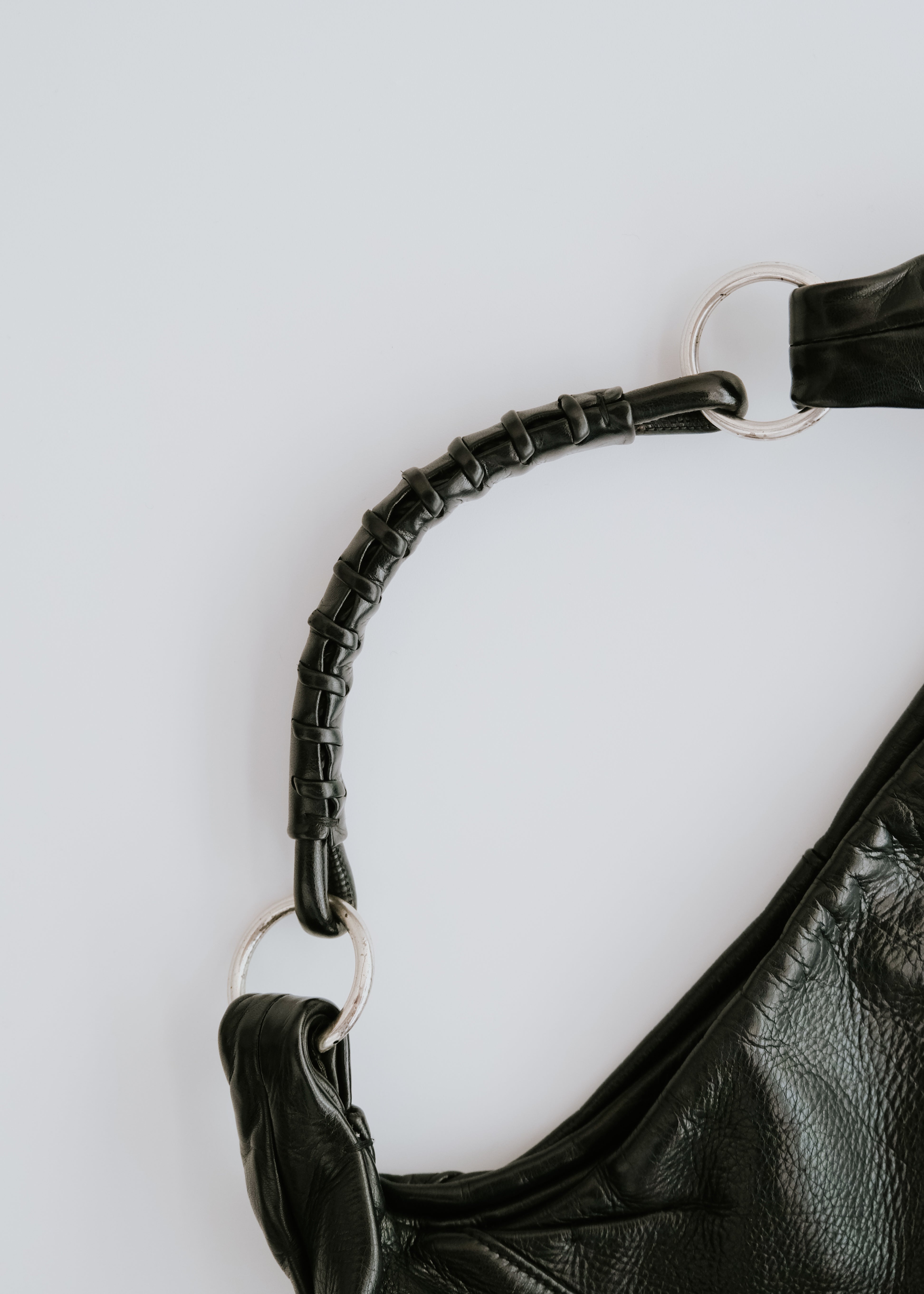 00's Yves Saint Laurent rive gauche hobo leather one shoulder bag