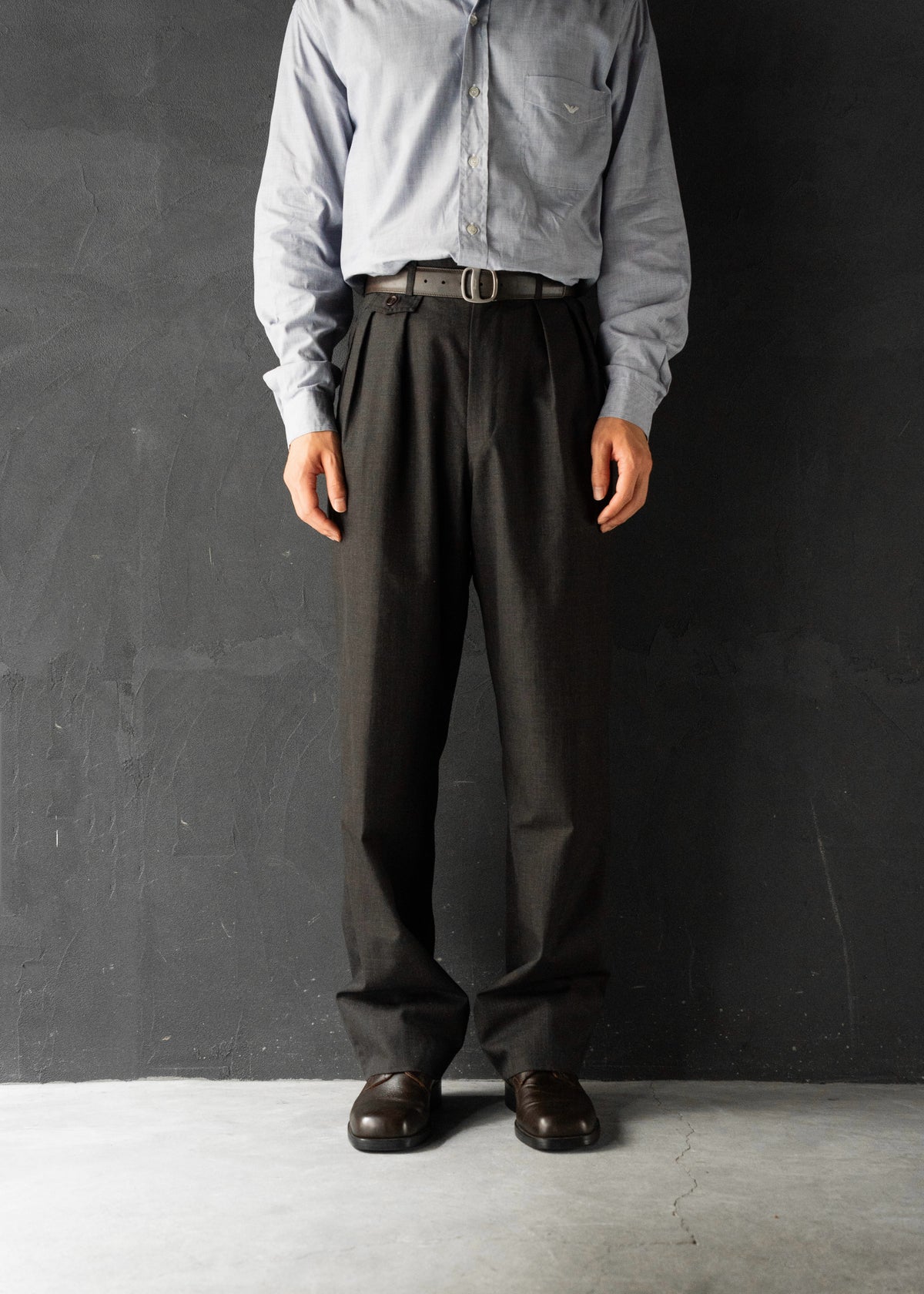80-90’s EMPORIO ARMANI two tuck wool slacks