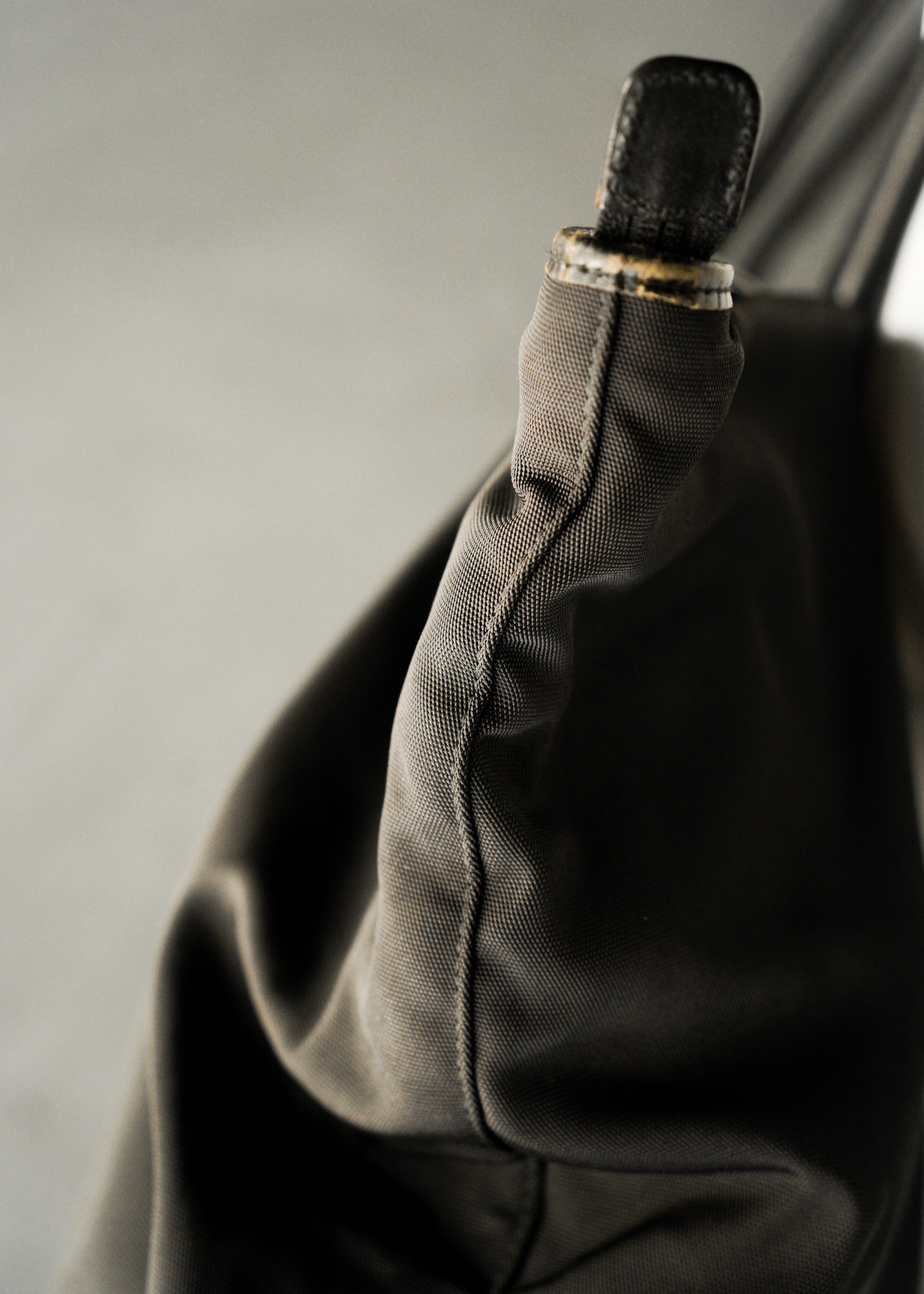 90-00’s GUCCI leather handle nylon boston bag