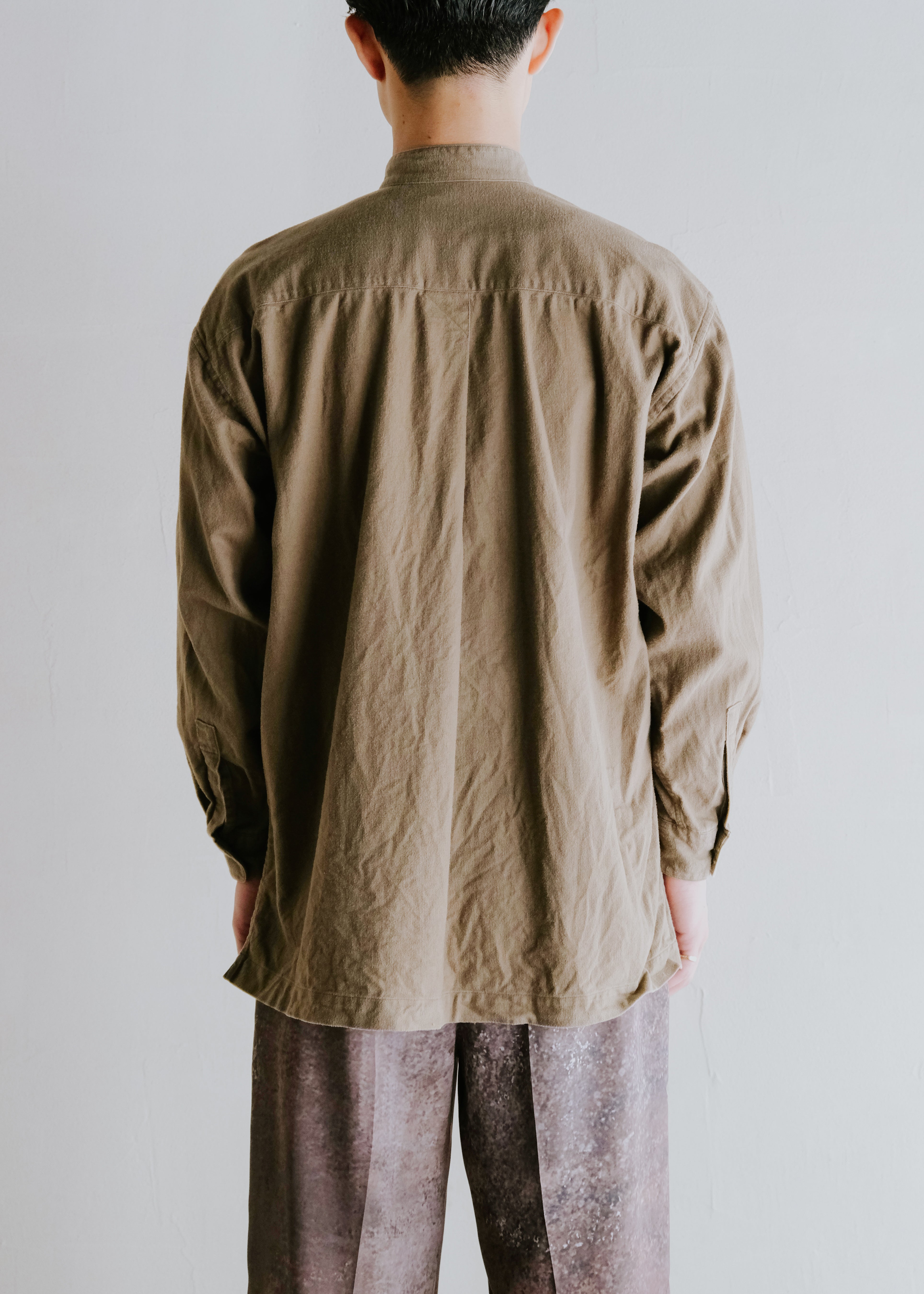 80-90's ISSEY MIYAKE im MIYAKE DESIGH STUDIO brushed cotton band collar shirt