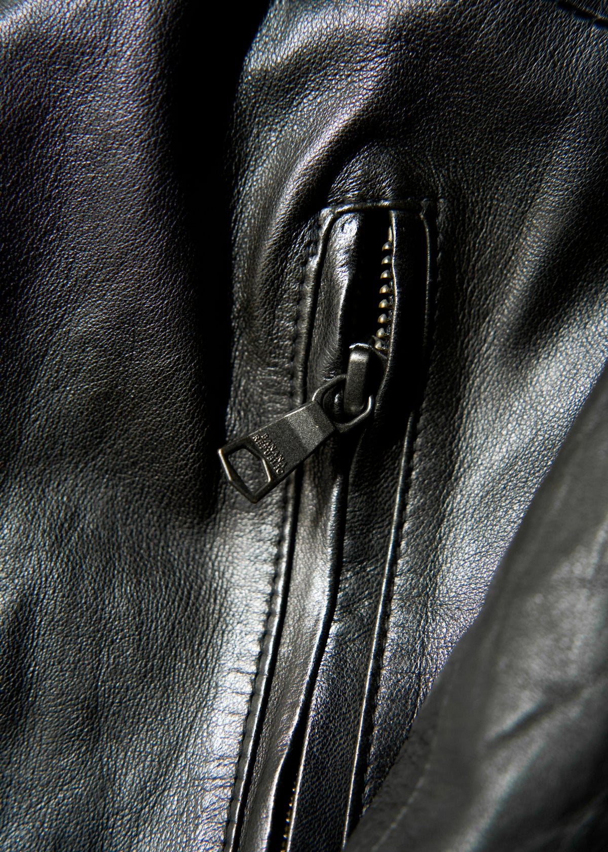 00's- BANANA REPUBLIC double zip single leather jacket