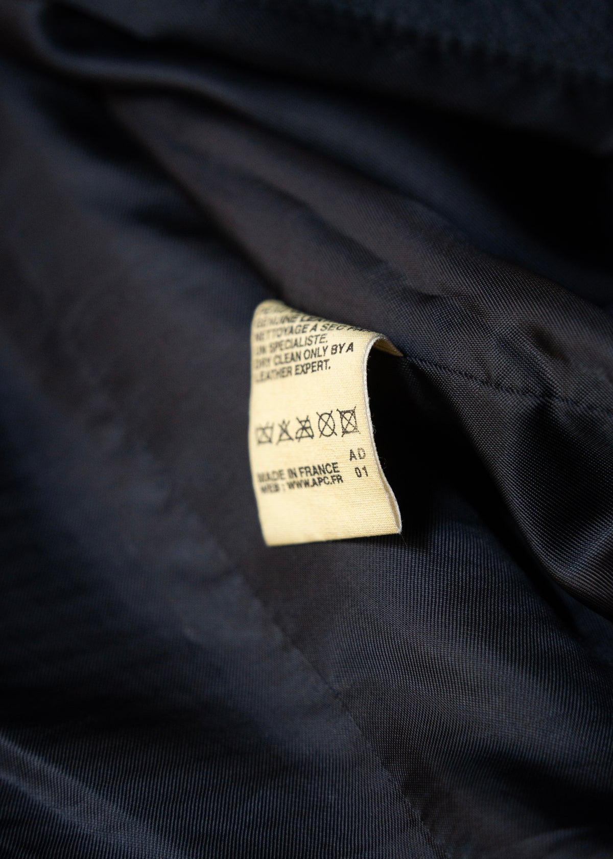 90-00’s A.P.C. zip up cow leather jacket