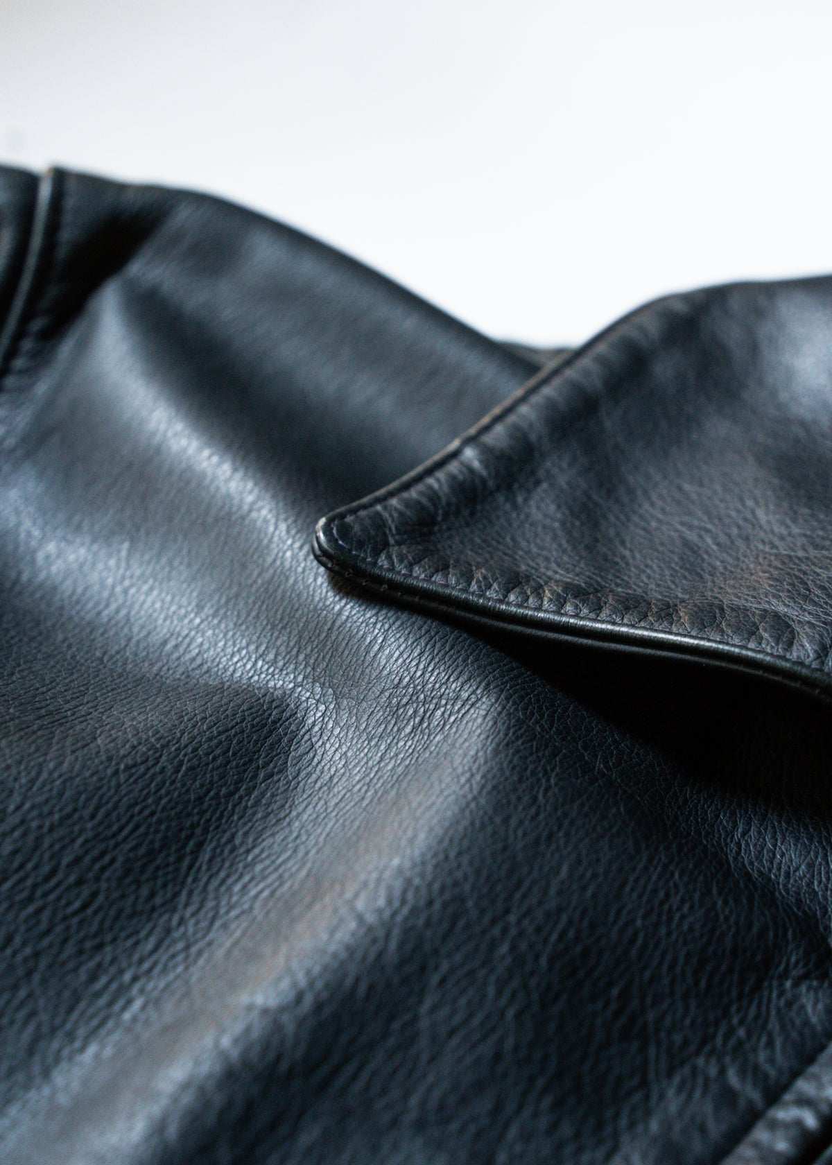 90-00’s A.P.C. zip up cow leather jacket