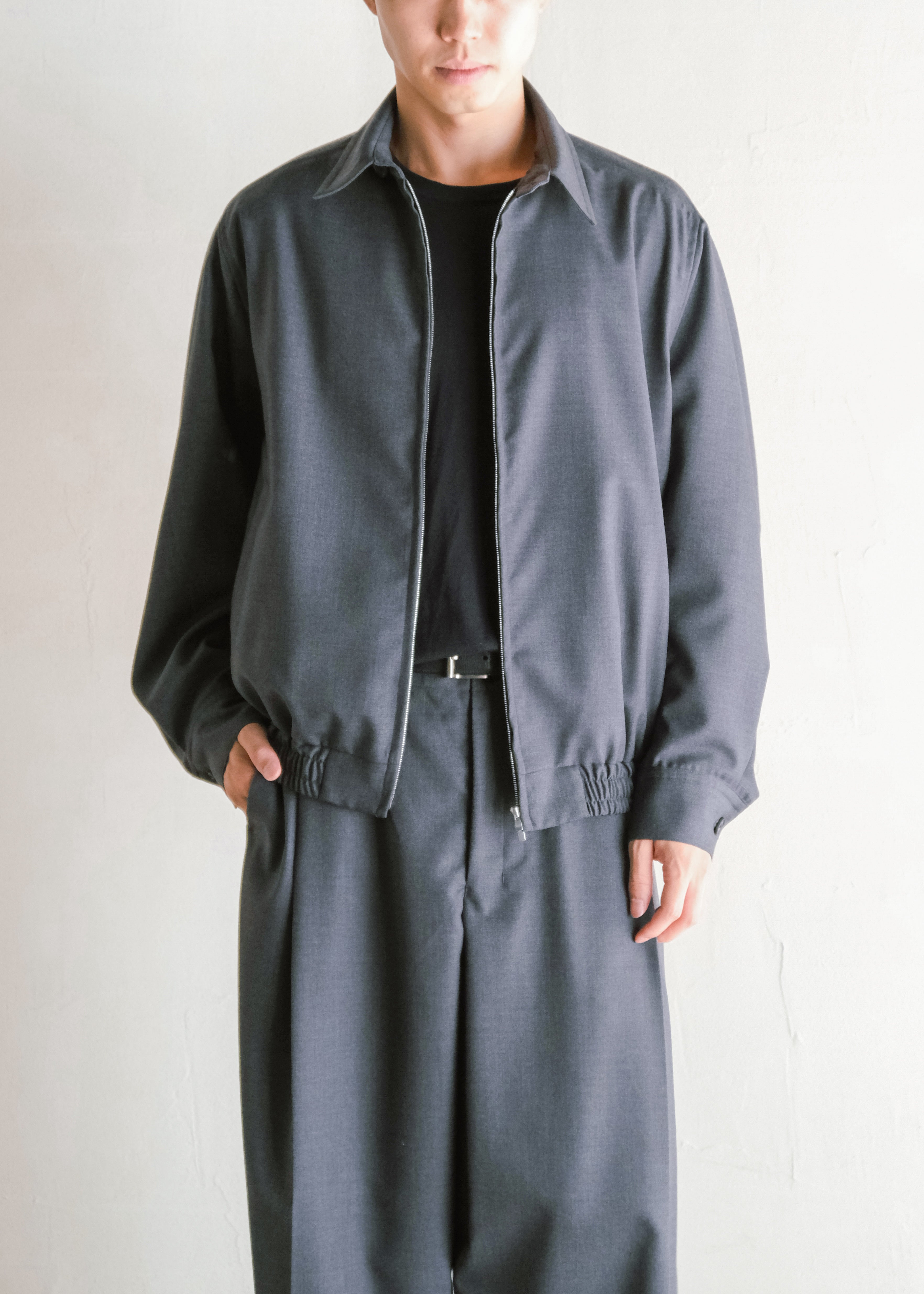 nonnotte 26AW Draping Big Yoke Raglan Drizzler Jacket / Charcoal Top