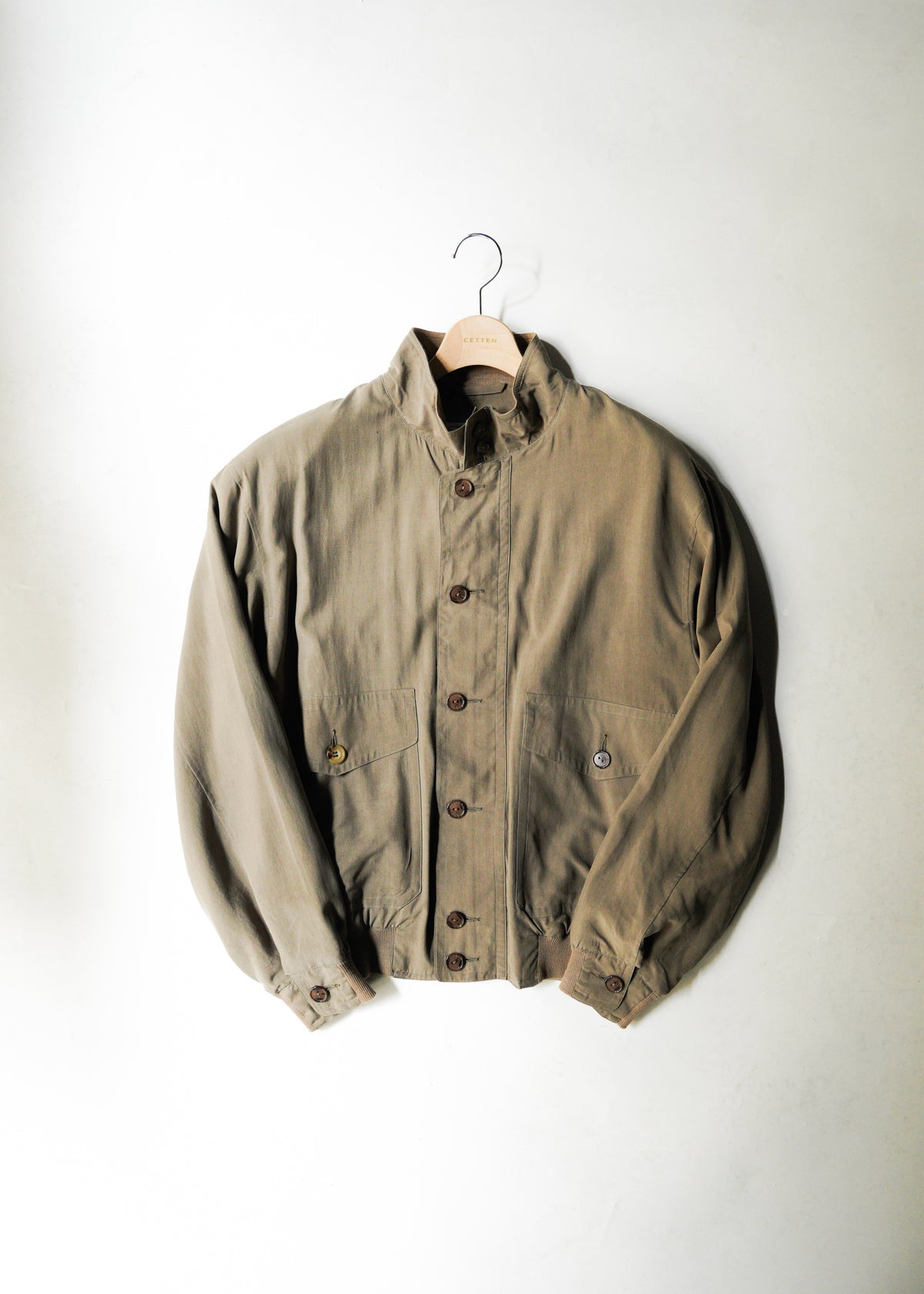 80-90‘s Pierre Cardin ESPACE raglan sleeve stand collar silk zip up jacket