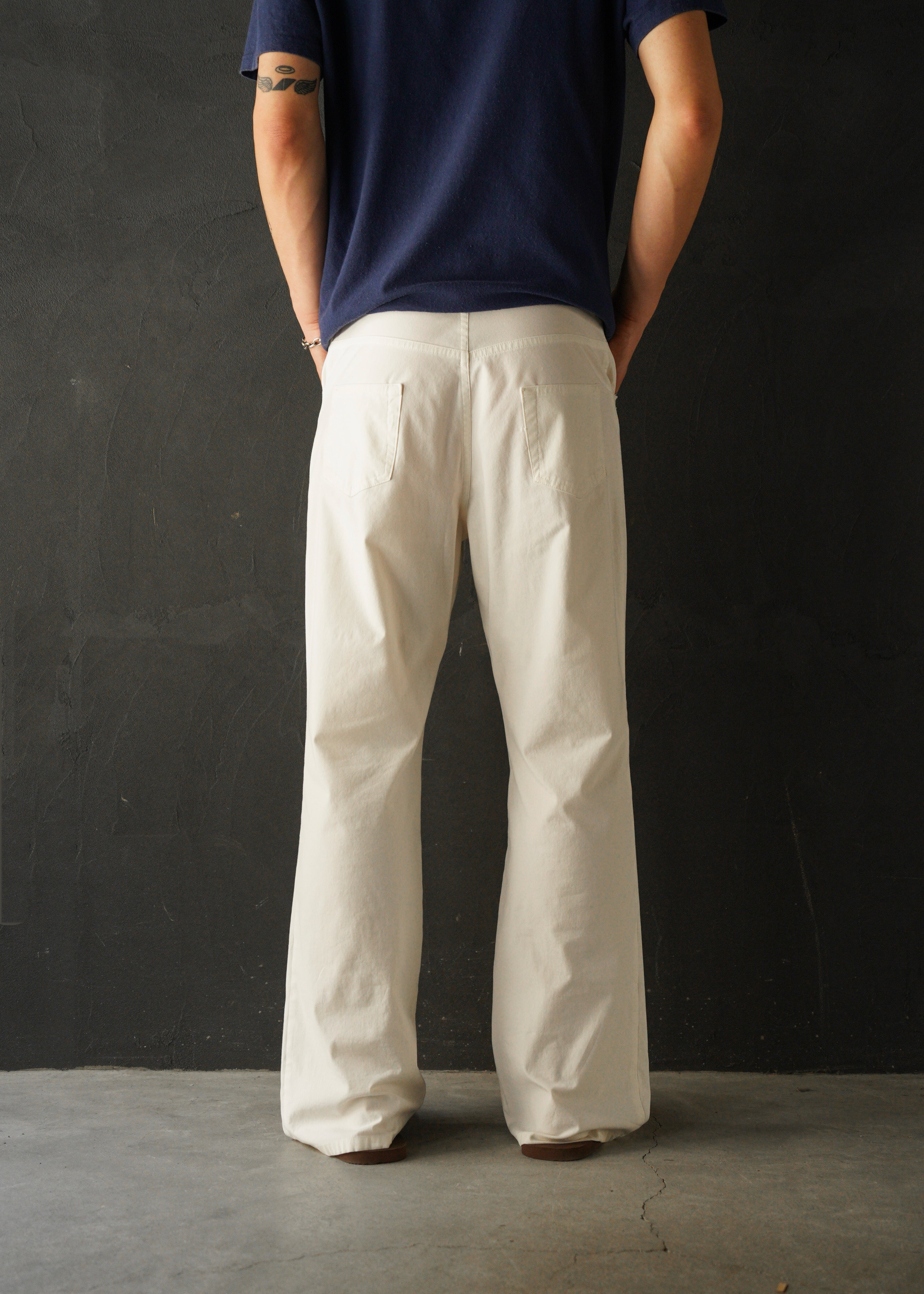 90’s JIL SANDER wide straight stretch cotton trousers