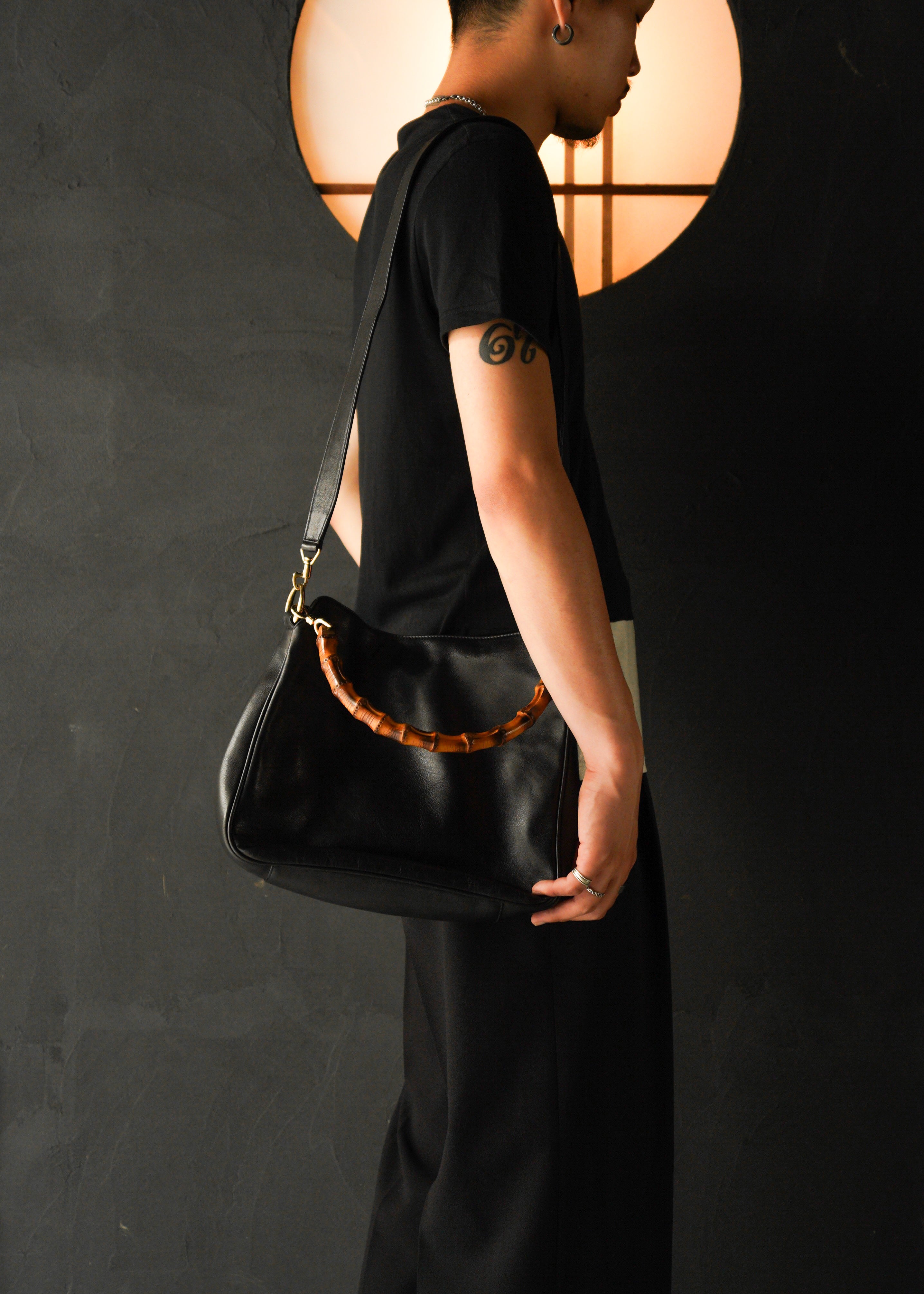 90-00’s GUCCI bamboo handle 2 way shoulder bag