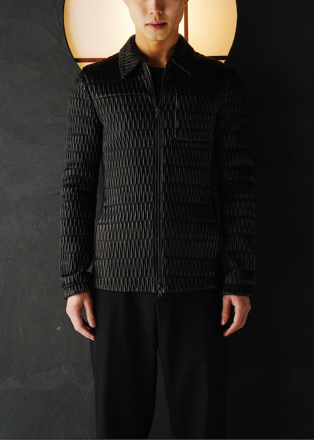 PRADA 06AW double zip pleats leather jacket
