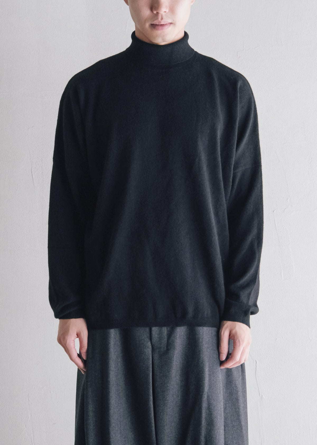 JEANPAULKNOTT 26AW TURTLE NECK SWEATER MILANO KNIT / BLACK