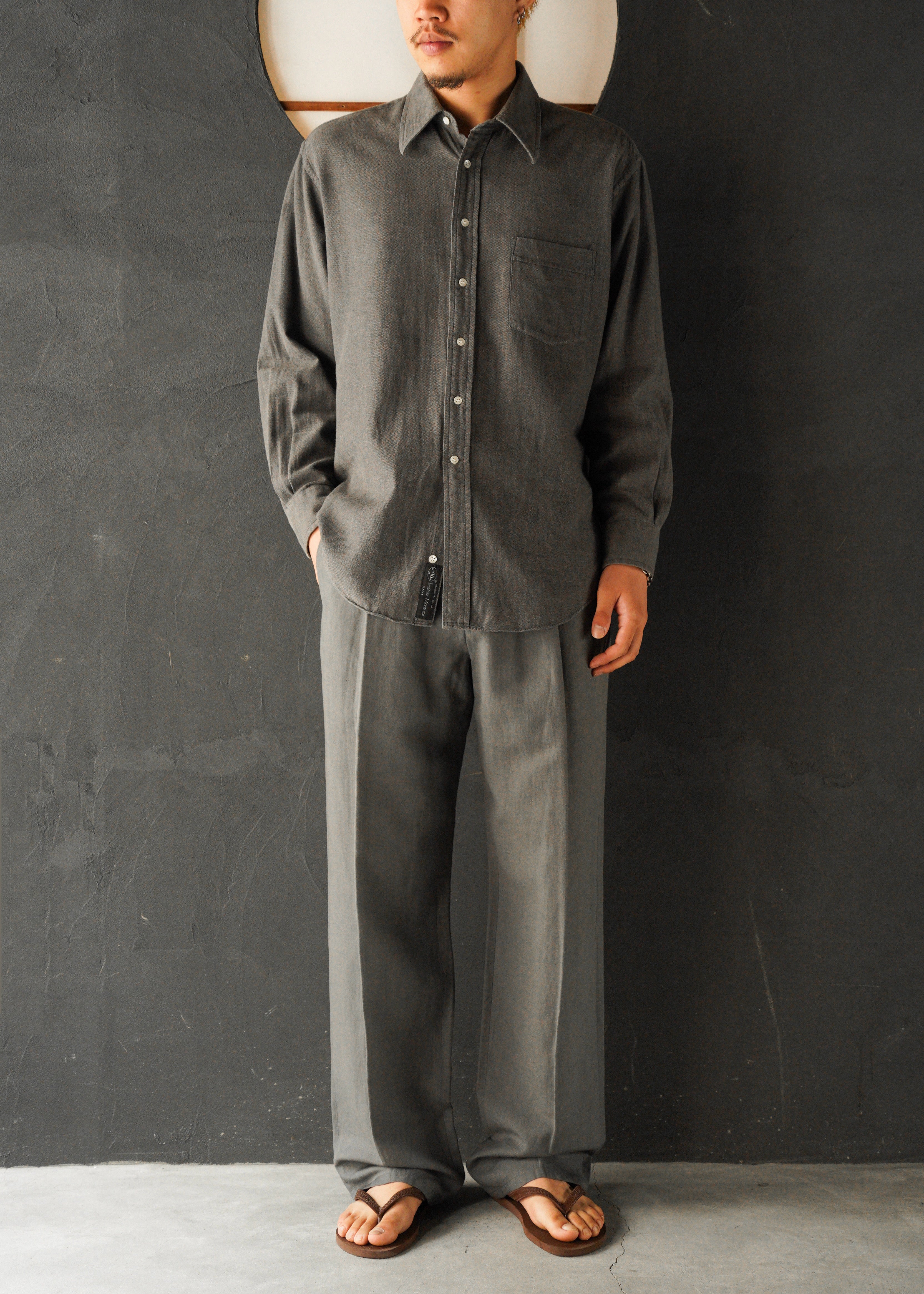 90’s BALENCIAGA regular collar long sleeve cotton shirt