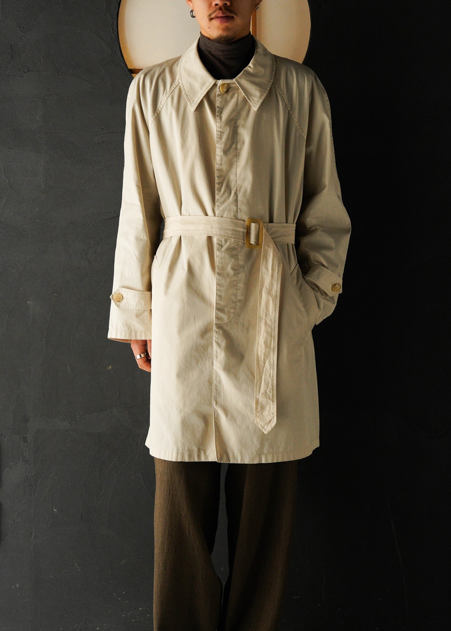 90's agnes b. homme fly front balmacaan coat