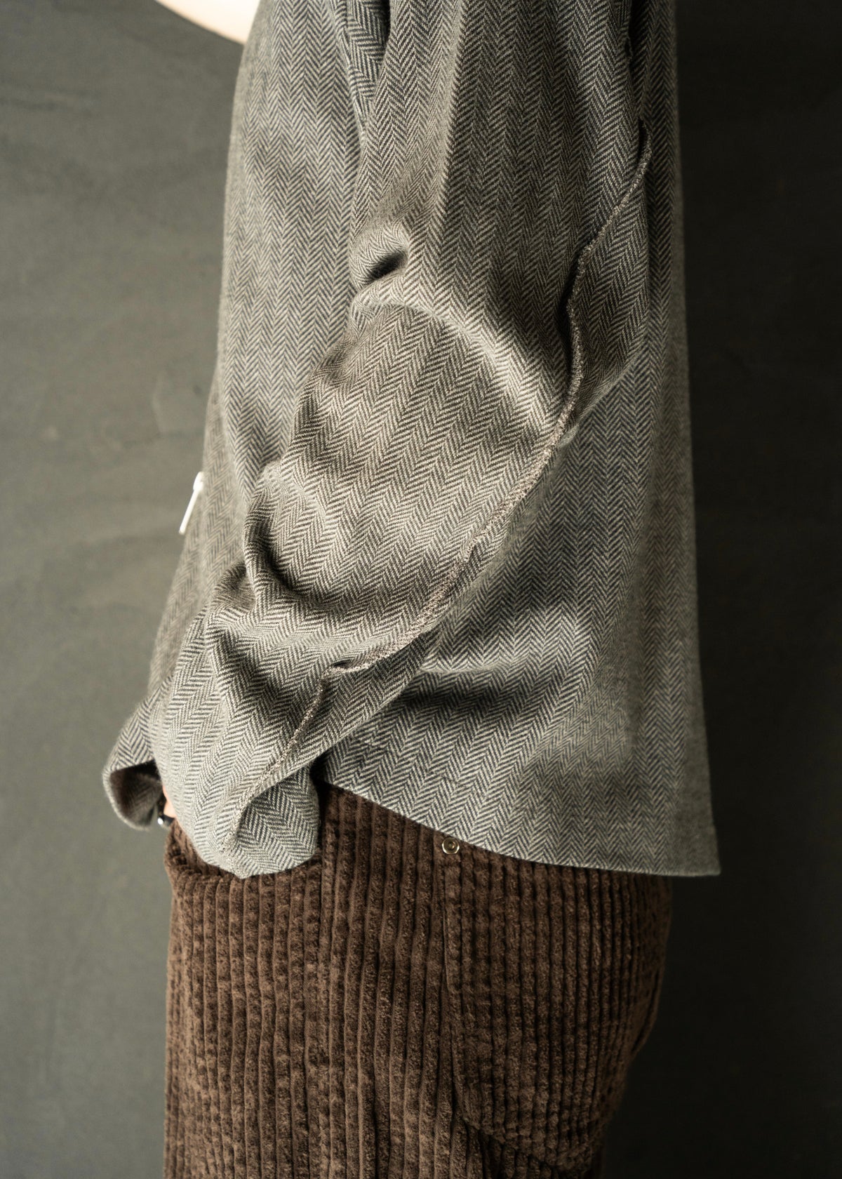 mfpen 26AW Leisure Zip Up / Grey Herringbone