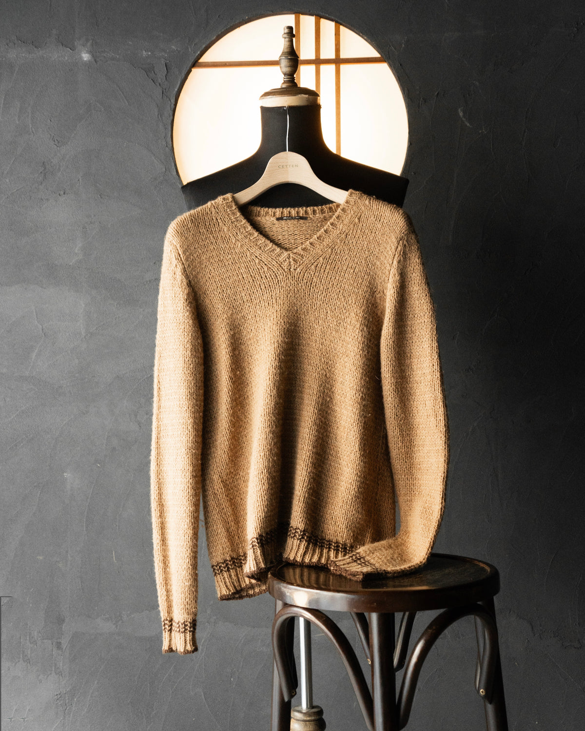 PRADA 2015SS contrast trim v-neck knit