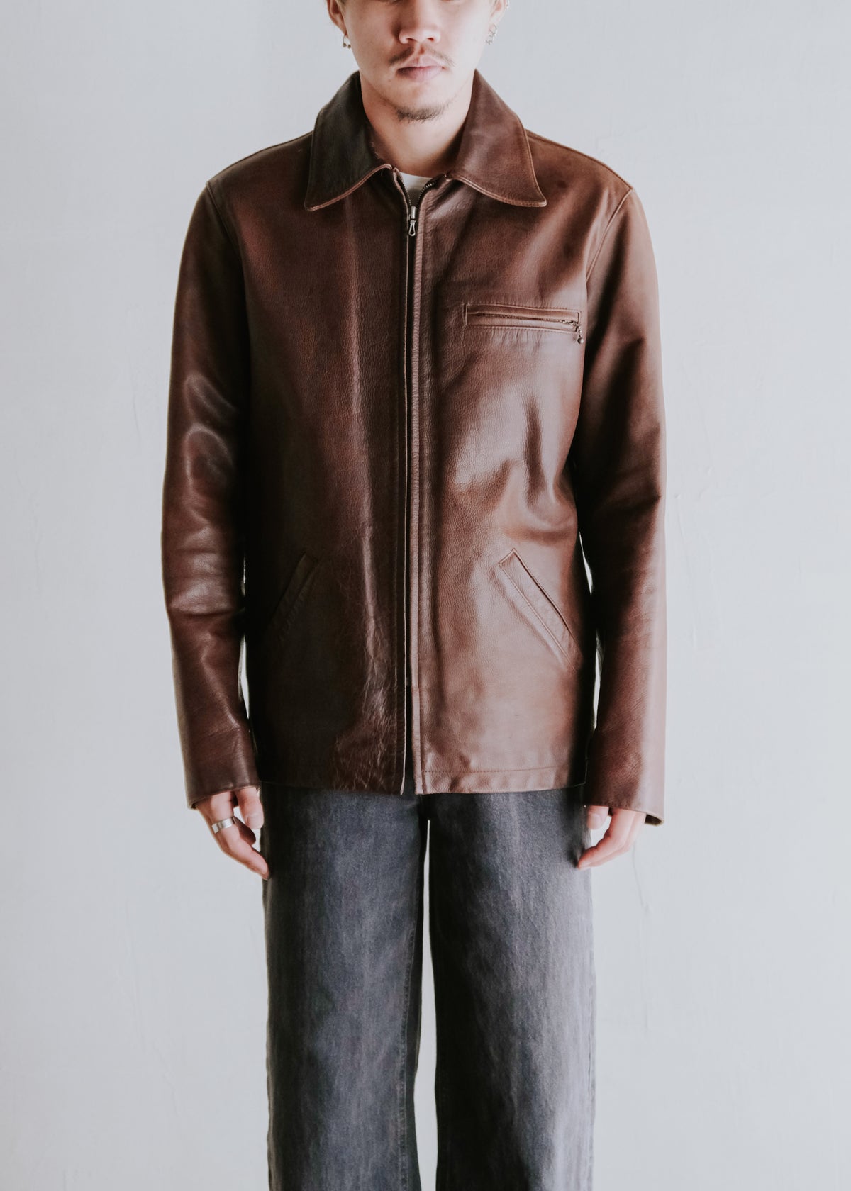 A.P.C. アーペーセー 90年代 cow レザー zip up ジャケット メンズ