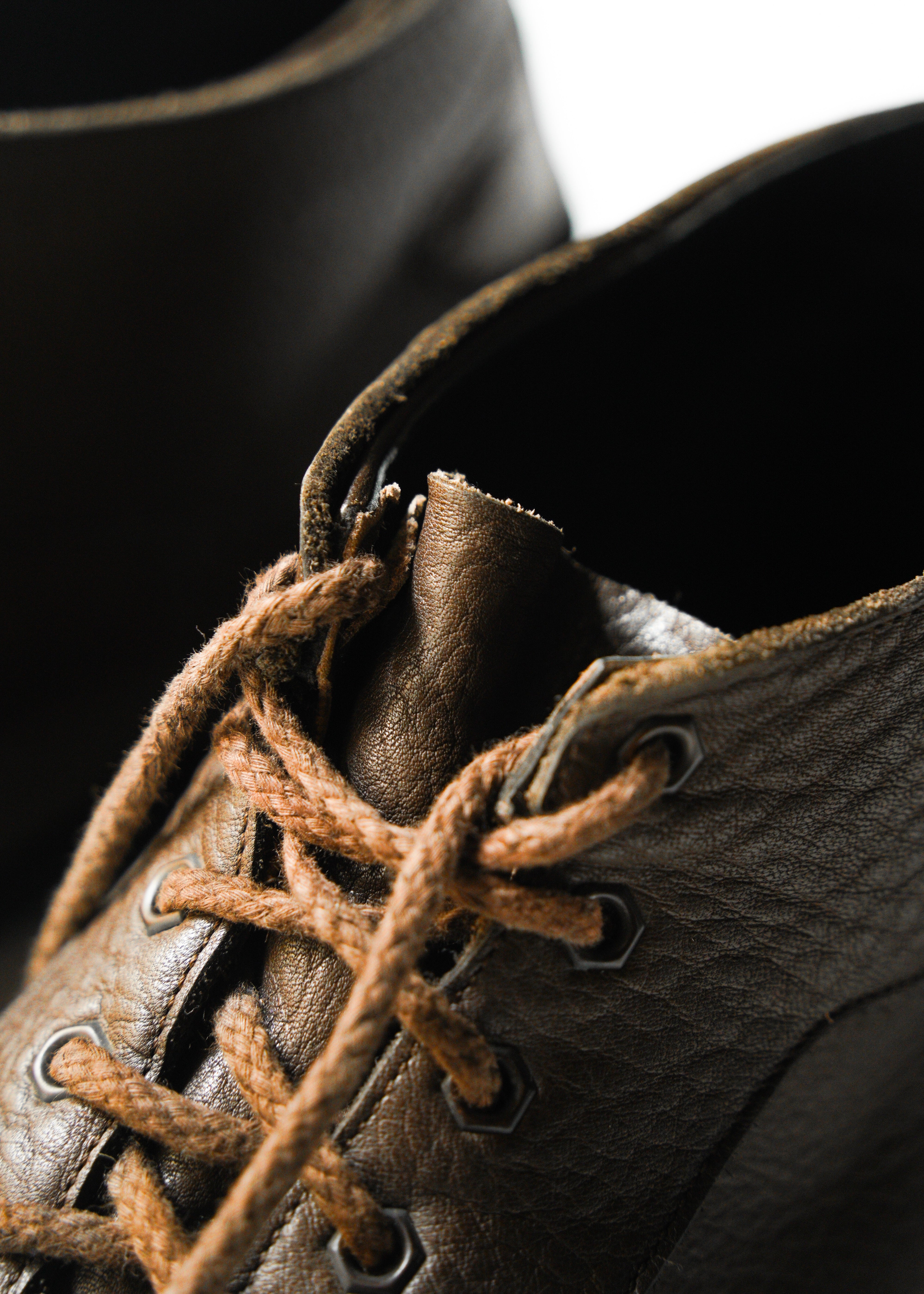 80’s ISSEY MIYAKE lace up leather ankle boots