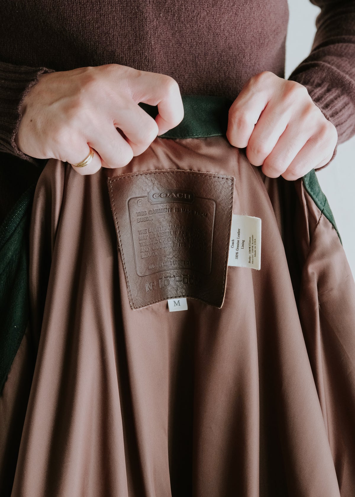 80-90's COACH suede leather bomber jacket