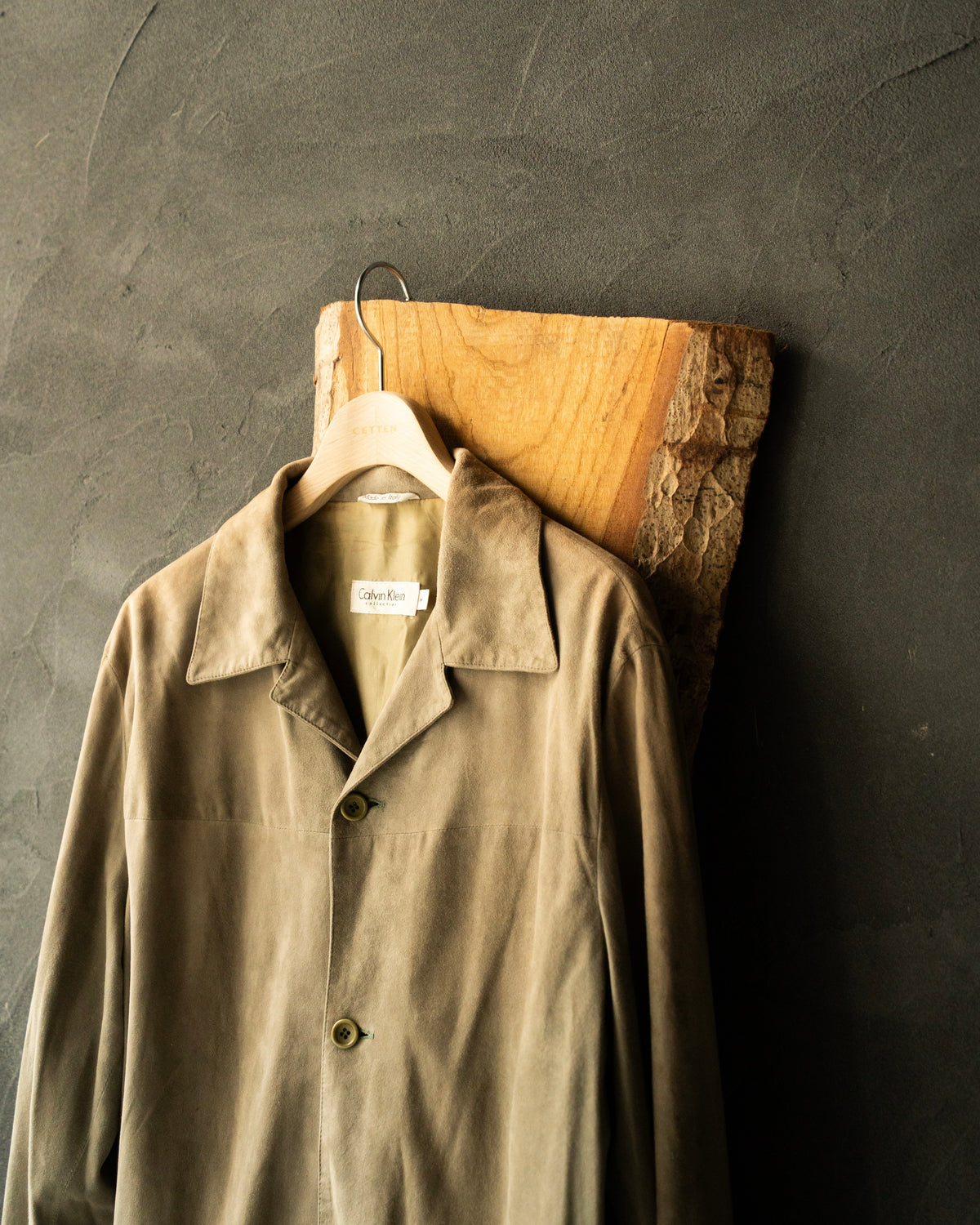Calvin Klein Collection 98SS suede leather shirt jacket