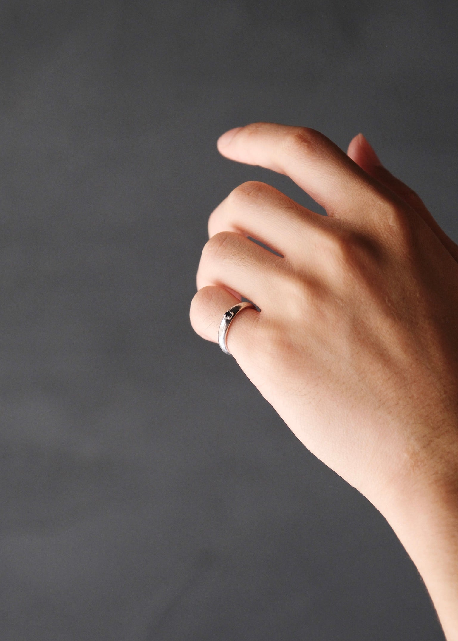 40's~ Silver onyx ring