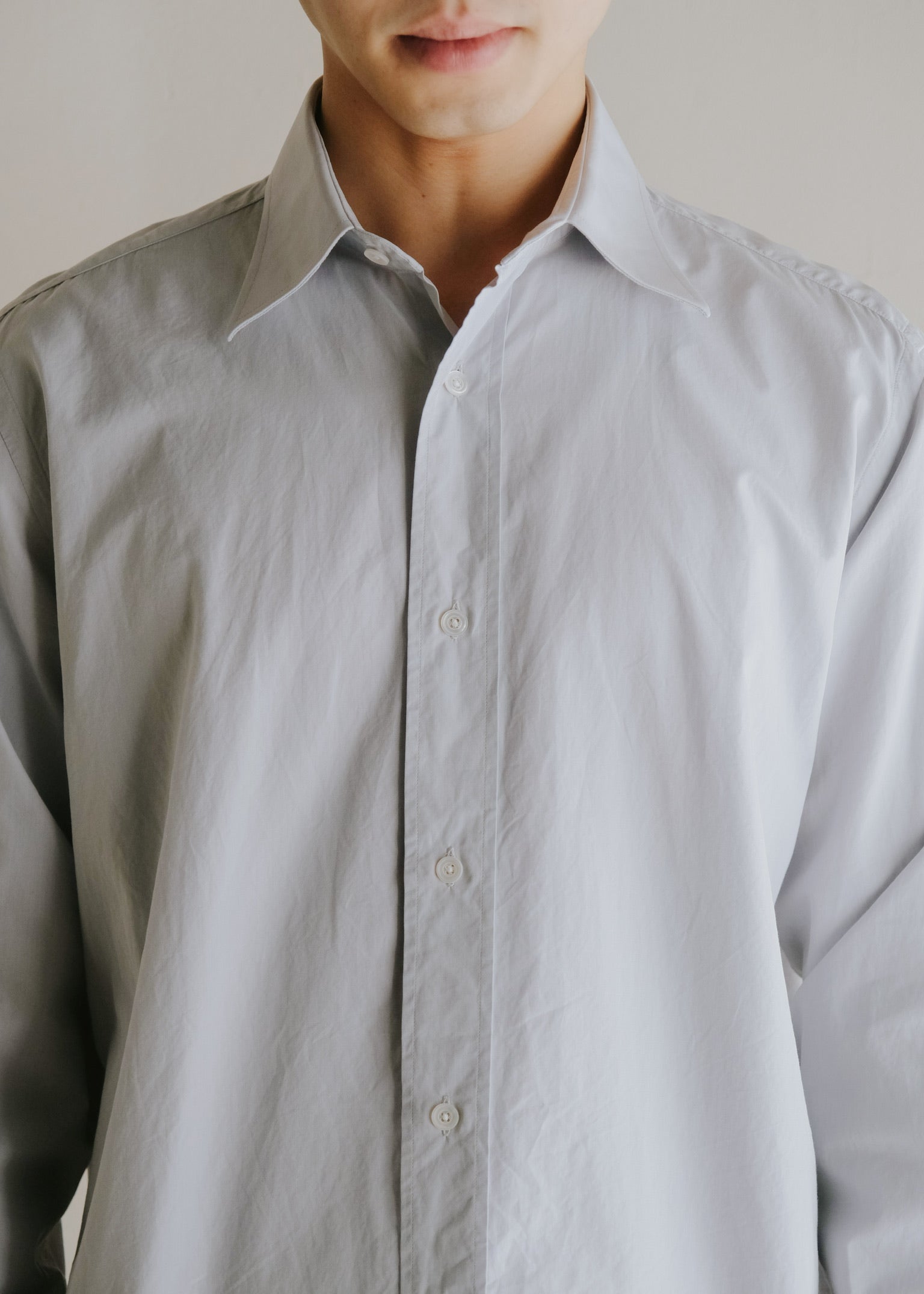 90's HERMÈS round cut hem regular collar shirt